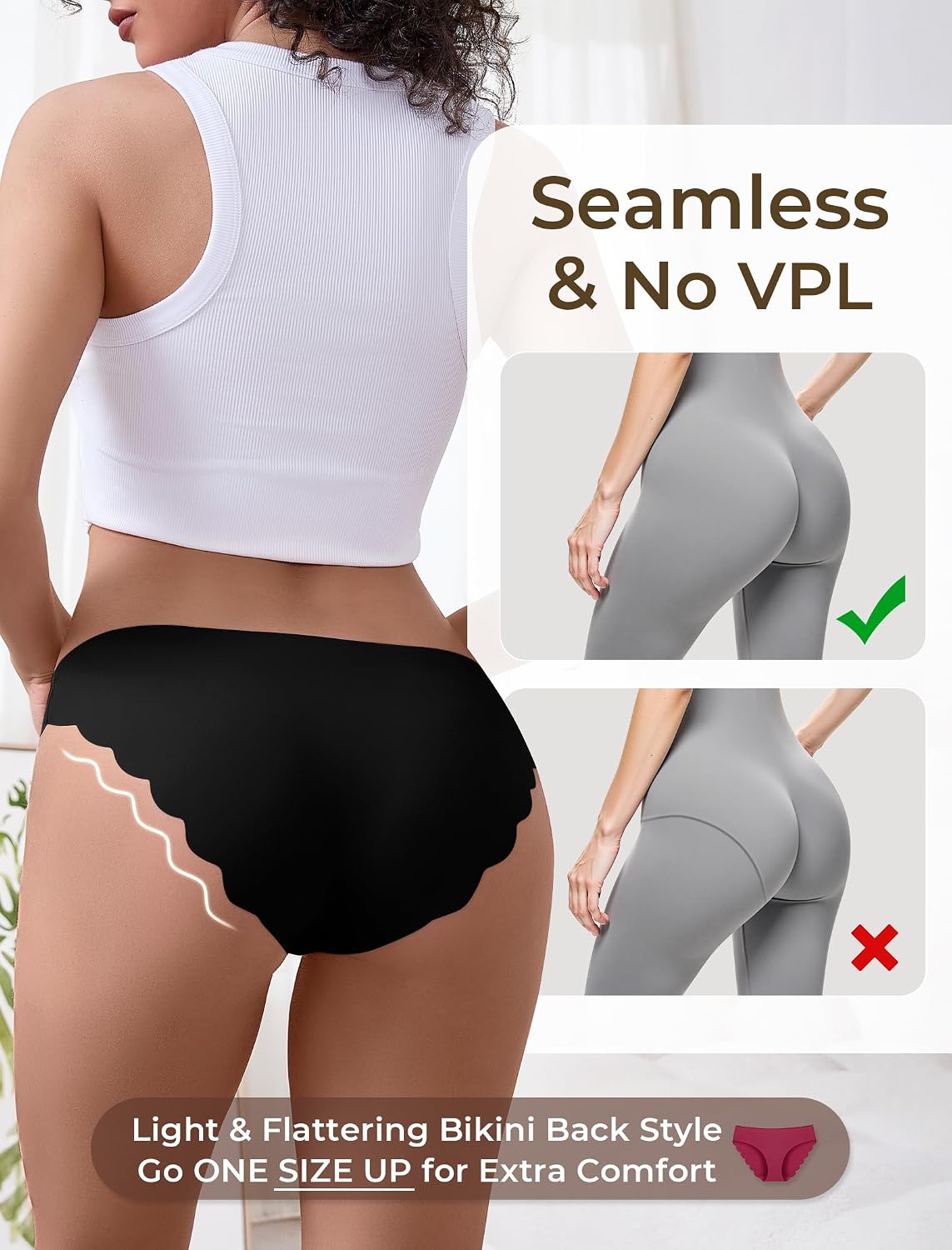 Voenxe Seamless No Show Bikini Panties 5-Pack — image 3