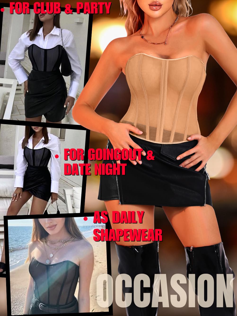 ChiaoLezhee Sheer Mesh Overbust Corset — image 5