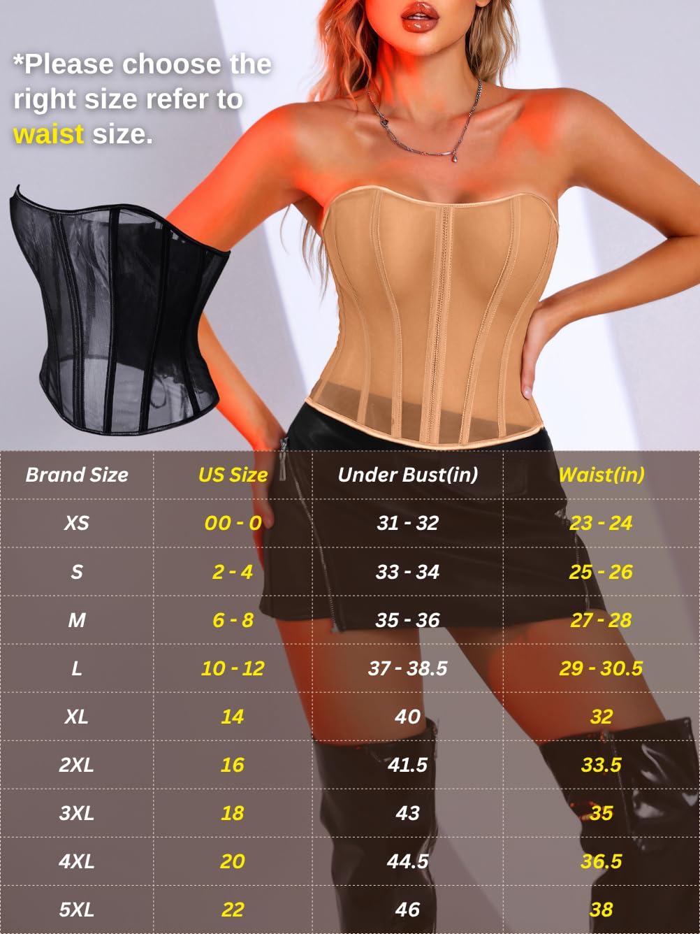 ChiaoLezhee Sheer Mesh Overbust Corset — image 6