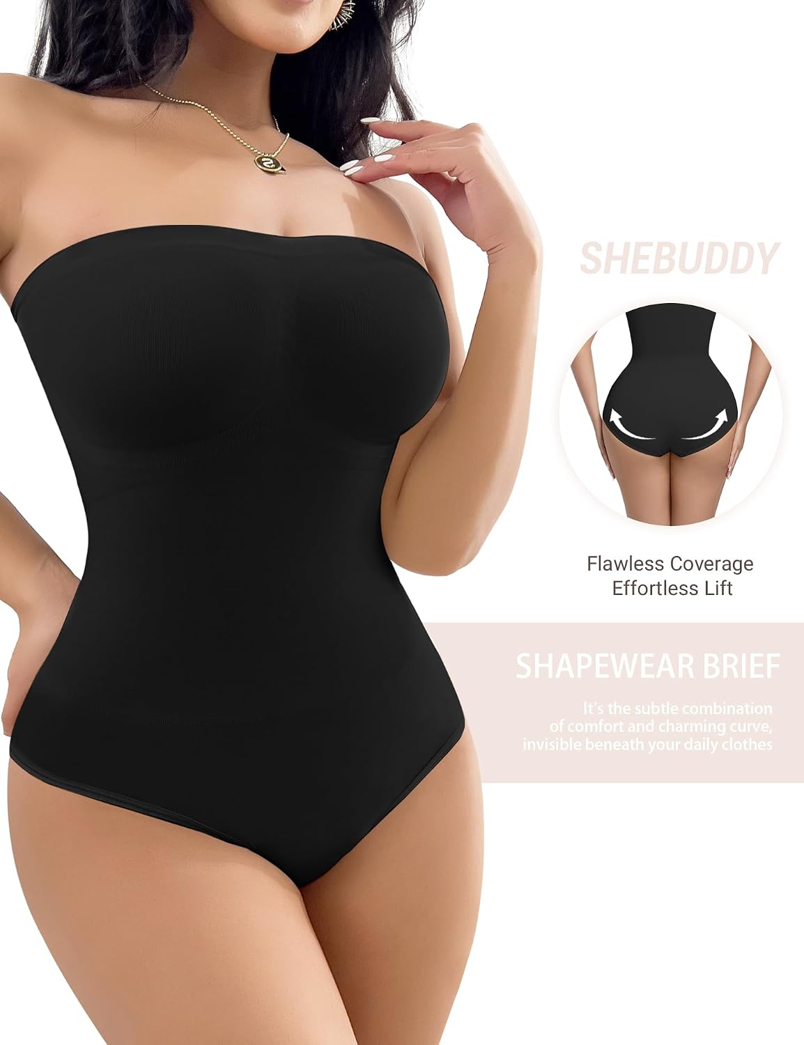 SheBuddy Strapless Shapewear Bodysuit Tummy Control — image 4