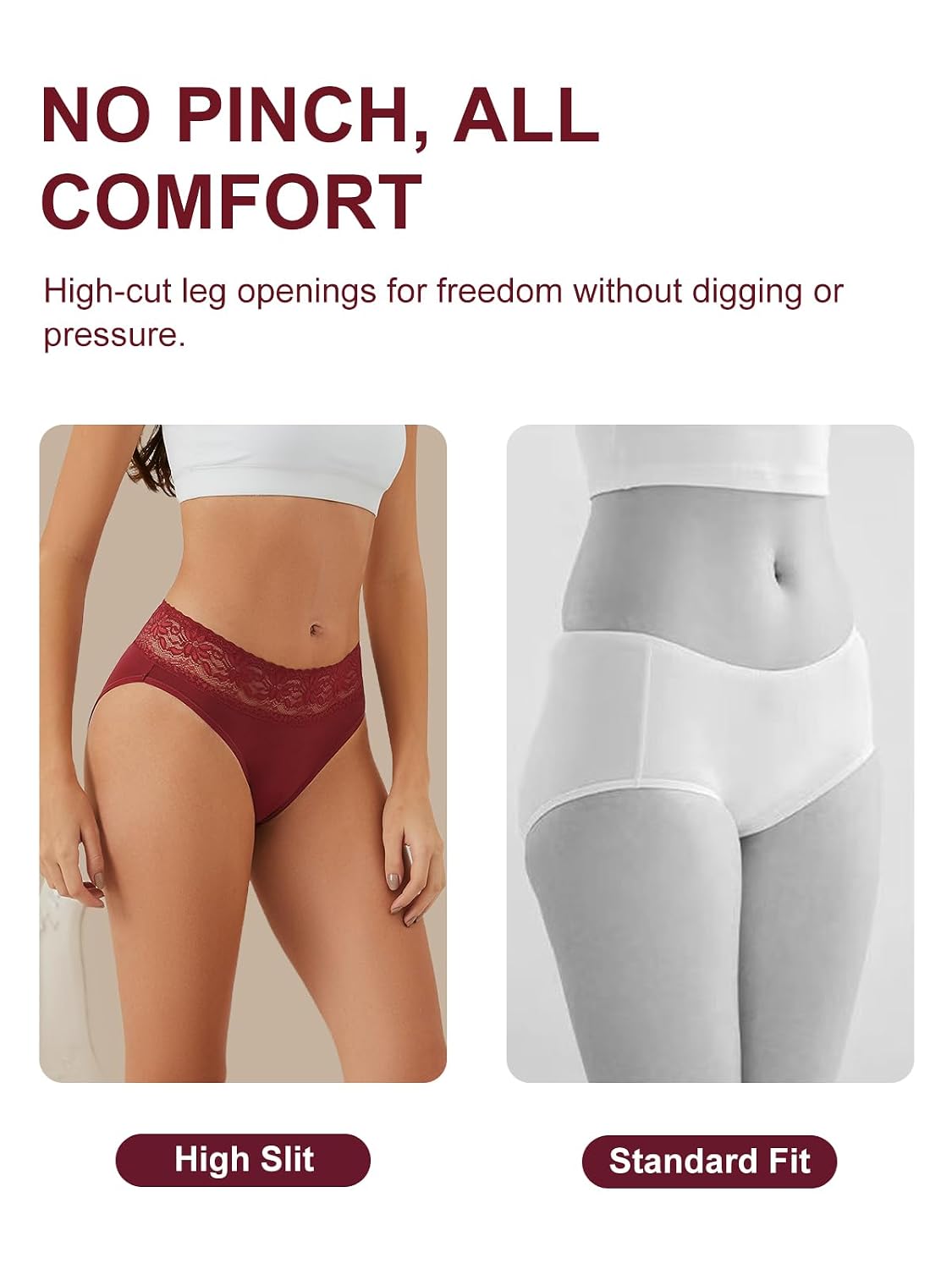 ZPKYDC Women's Cotton Lace Hipster Bikini 6-Pack — image 2