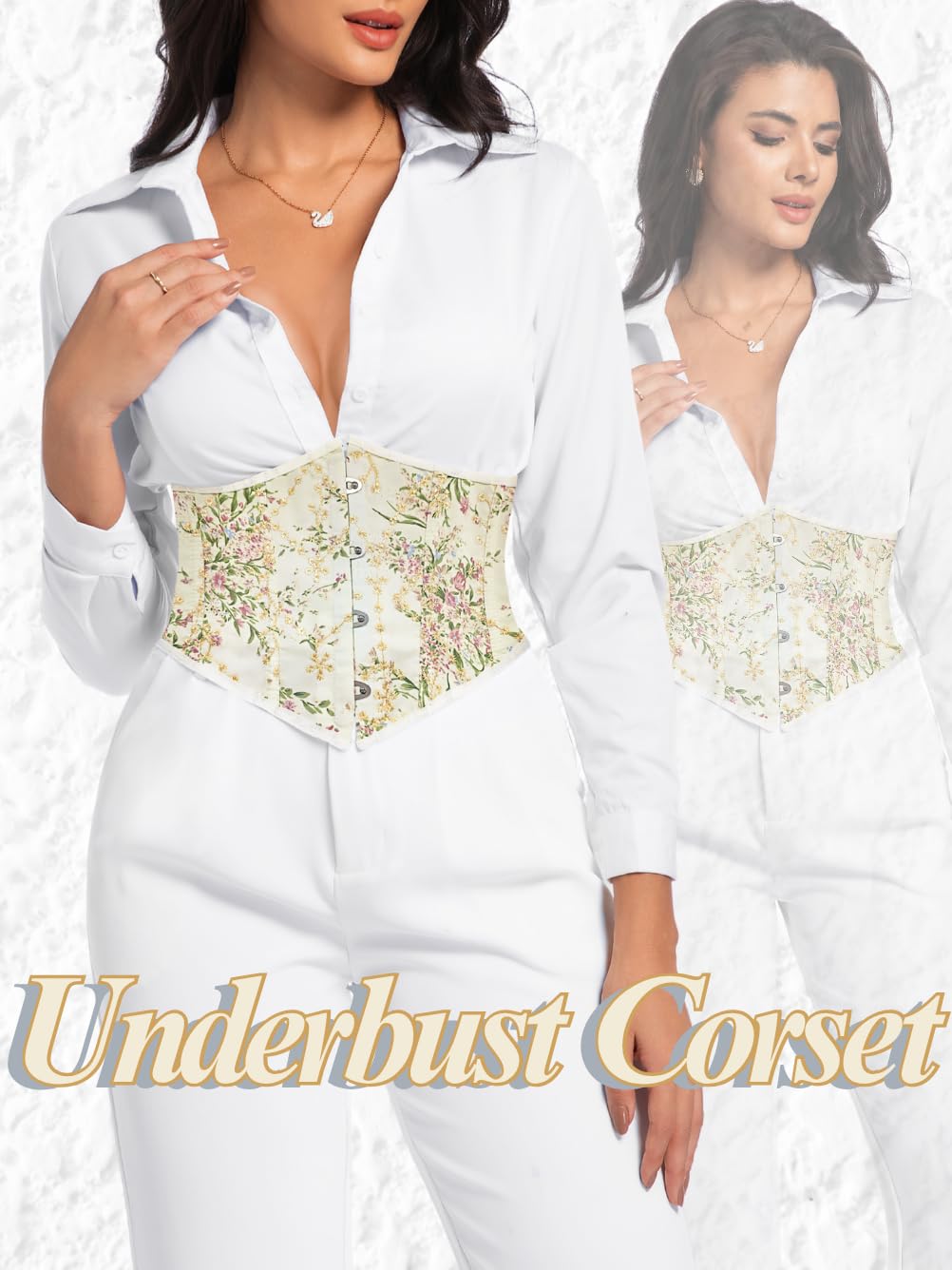 ChiaoLezhee Women's Jacquard Underbust Corset Belt — image 7
