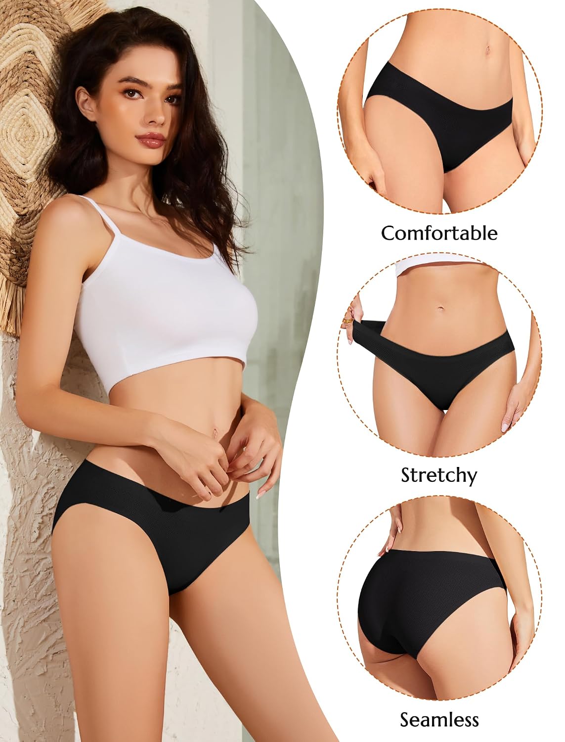 ANSUKOO Seamless Bikini Panties 6-Pack — image 2