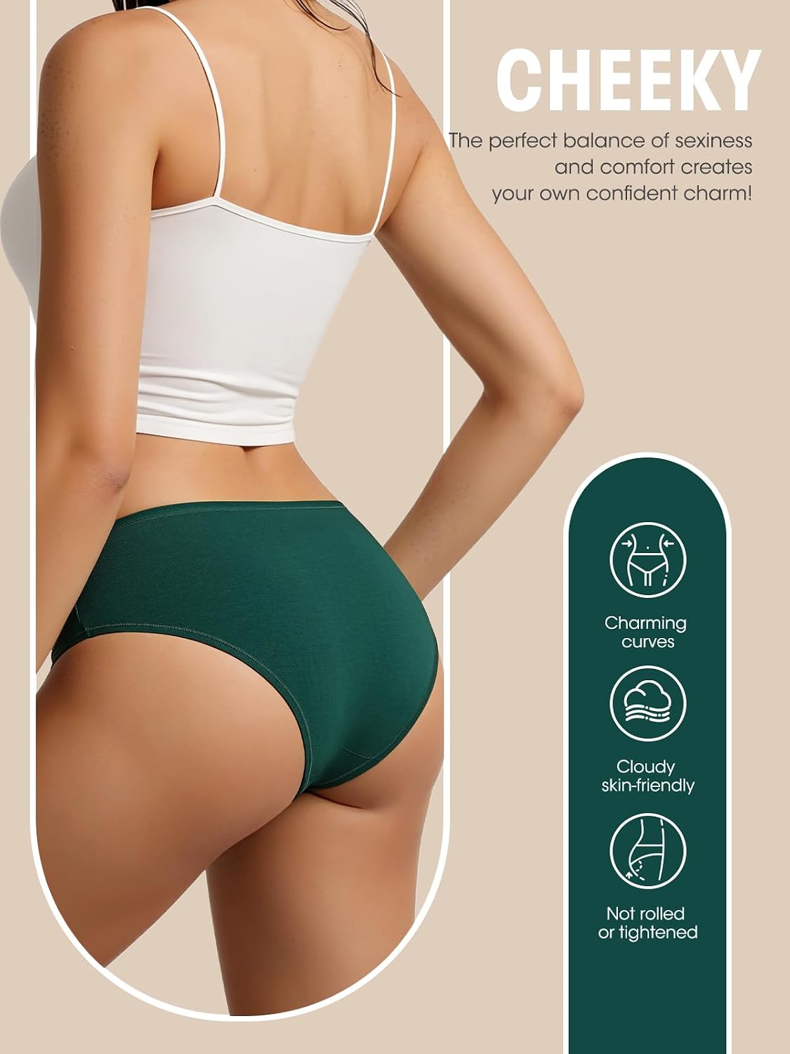 DHFBABY Women's Stretch Low Rise Bikini Panties 6 Pack — image 3
