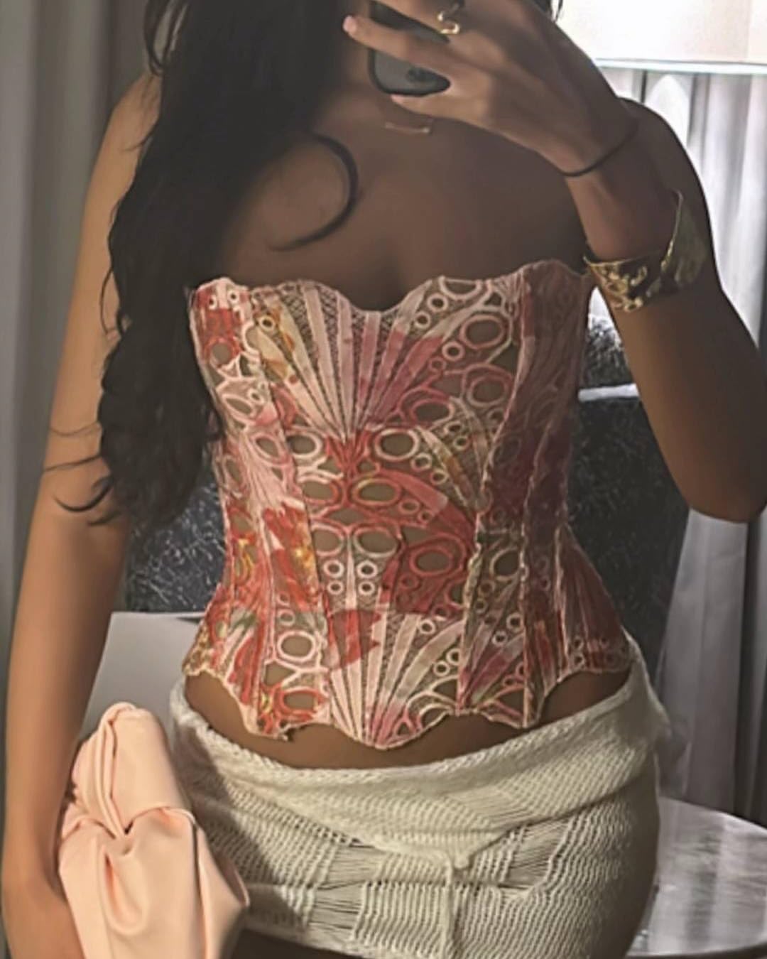 Baynoyia Sheer Floral Lace Corset Bustier — image 4