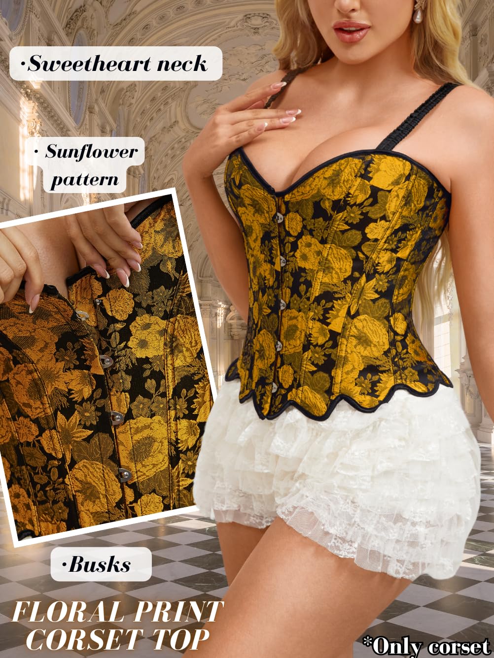 ChiaoLezhee Women's Jacquard Corset Top — image 2