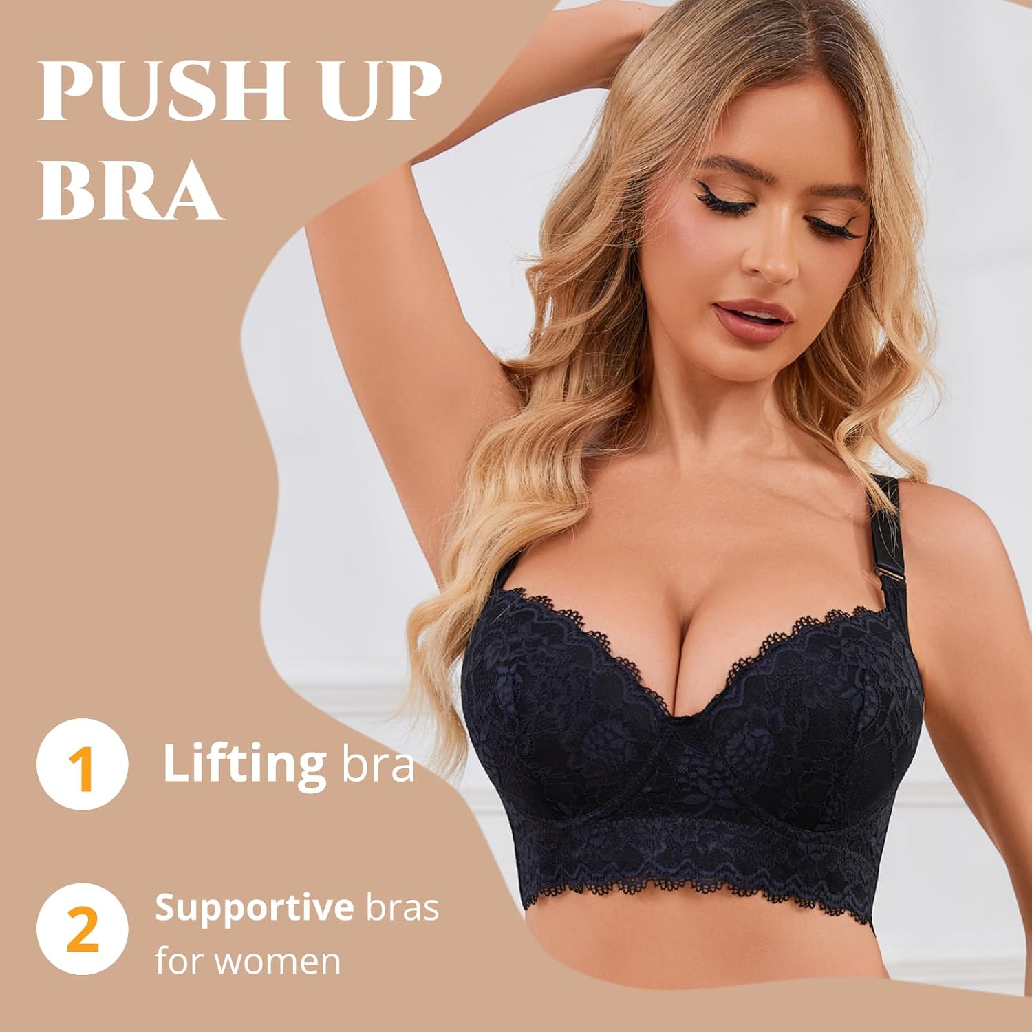 Simpyiss Lace Push Up Bra with Full Coverage — image 2