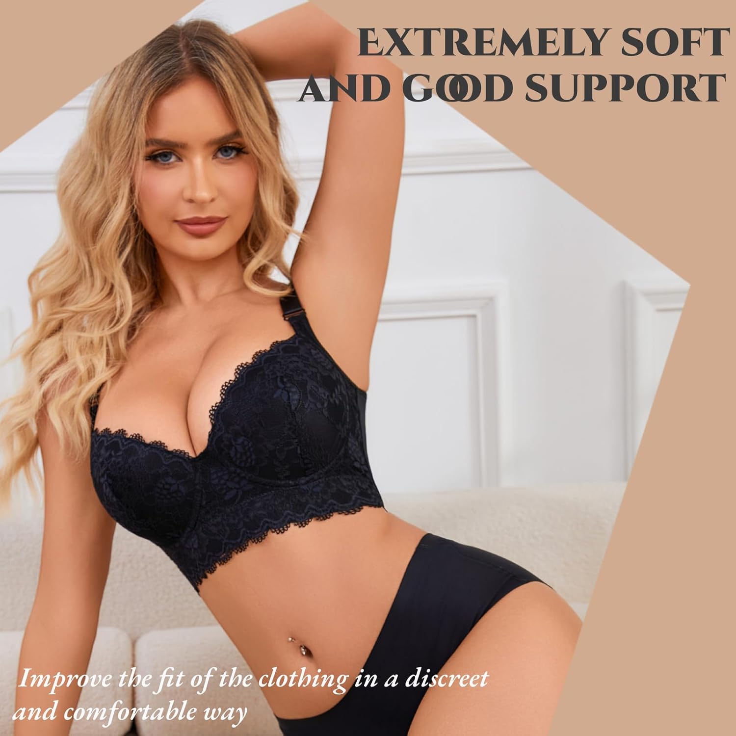 Simpyiss Women's Lace Push Up Bra Full Coverage — image 5