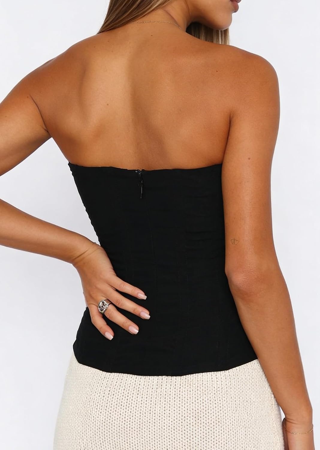 Luckinbaby Women's Strapless Boned Corset Bustier Top — image 2