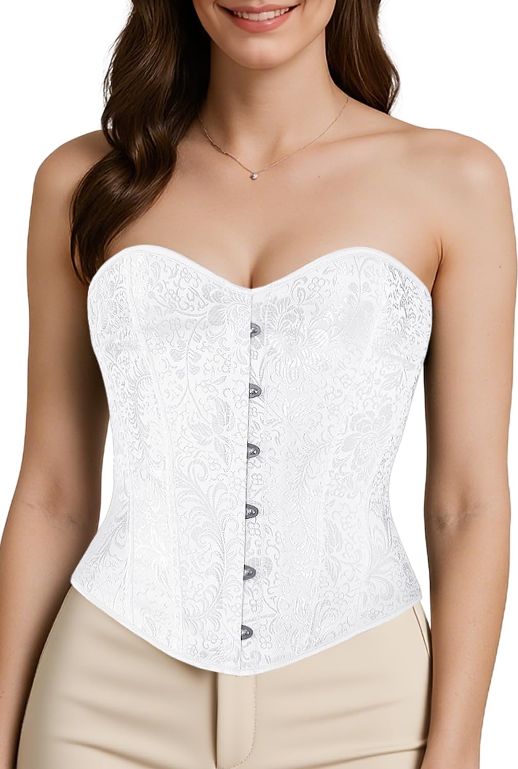KIMIKAL Women's Lace Overbust Corset Top