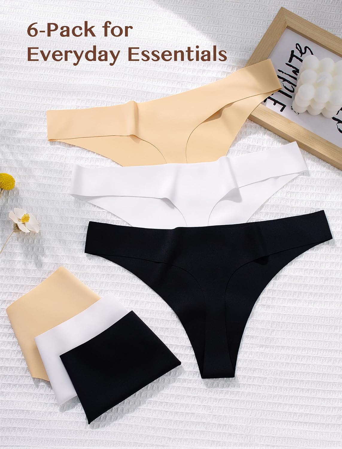 ANSUKOO Seamless Thong Underwear 6-Pack for Women — image 7