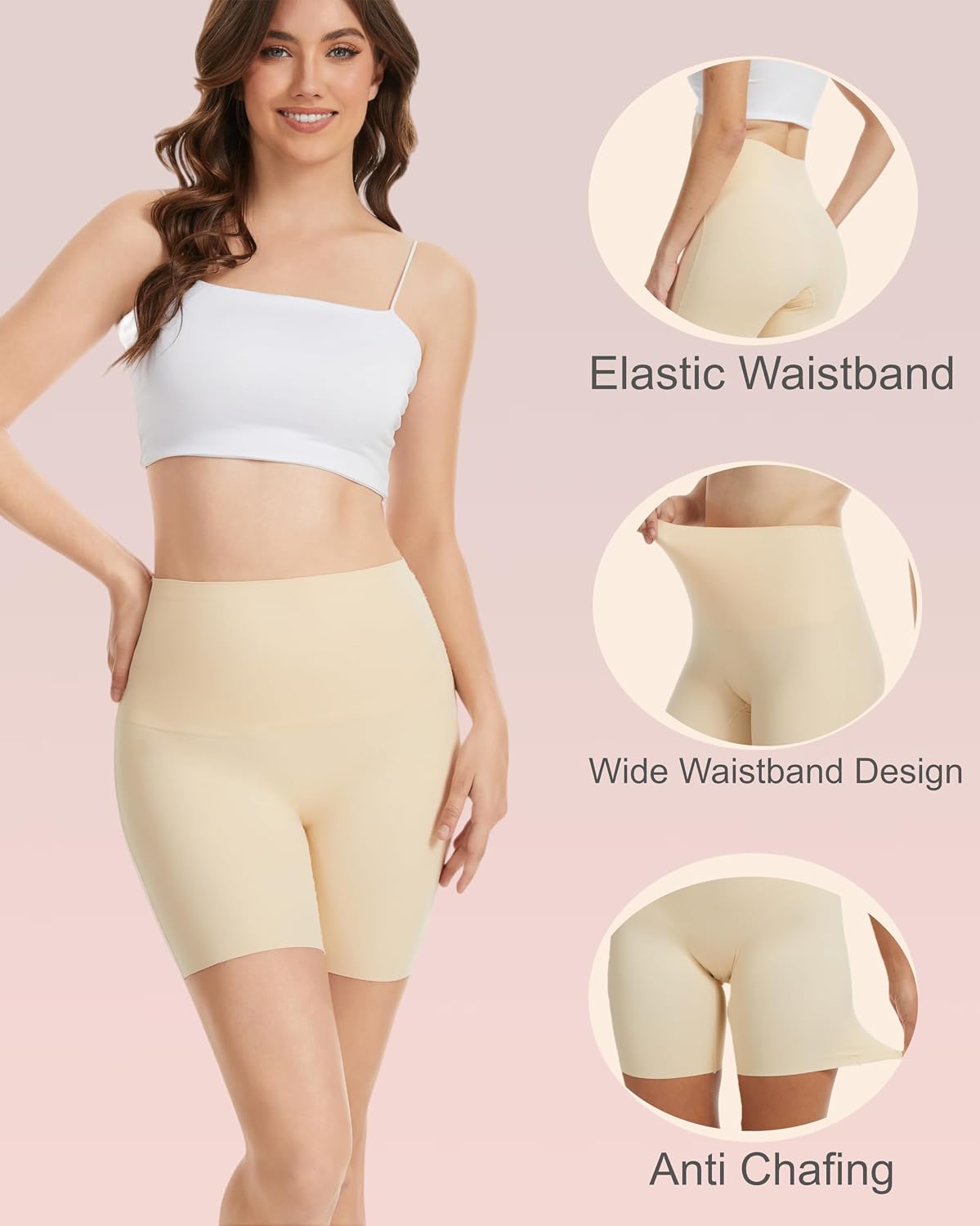 JTJFIT Seamless Anti Chafing Slip Shorts for Women — image 3
