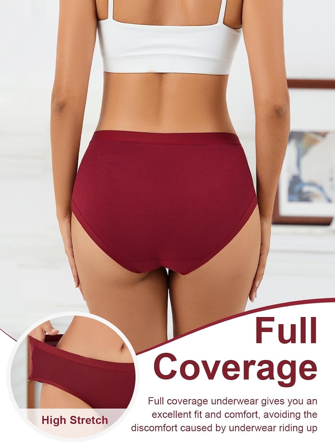 Cuweni Women's Cotton Hipster Panties 6-Pack — image 5