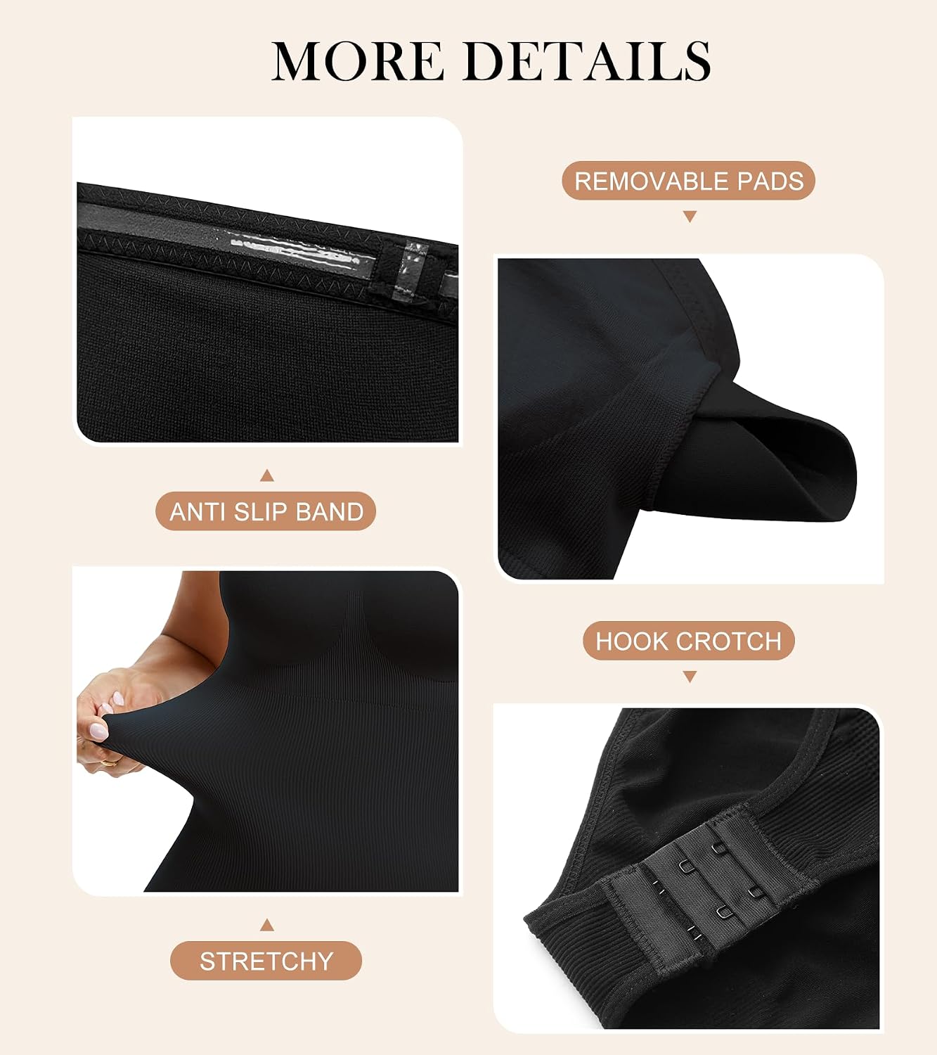 Miguofan Strapless Shapewear Bodysuit with Built-In Bra — image 4