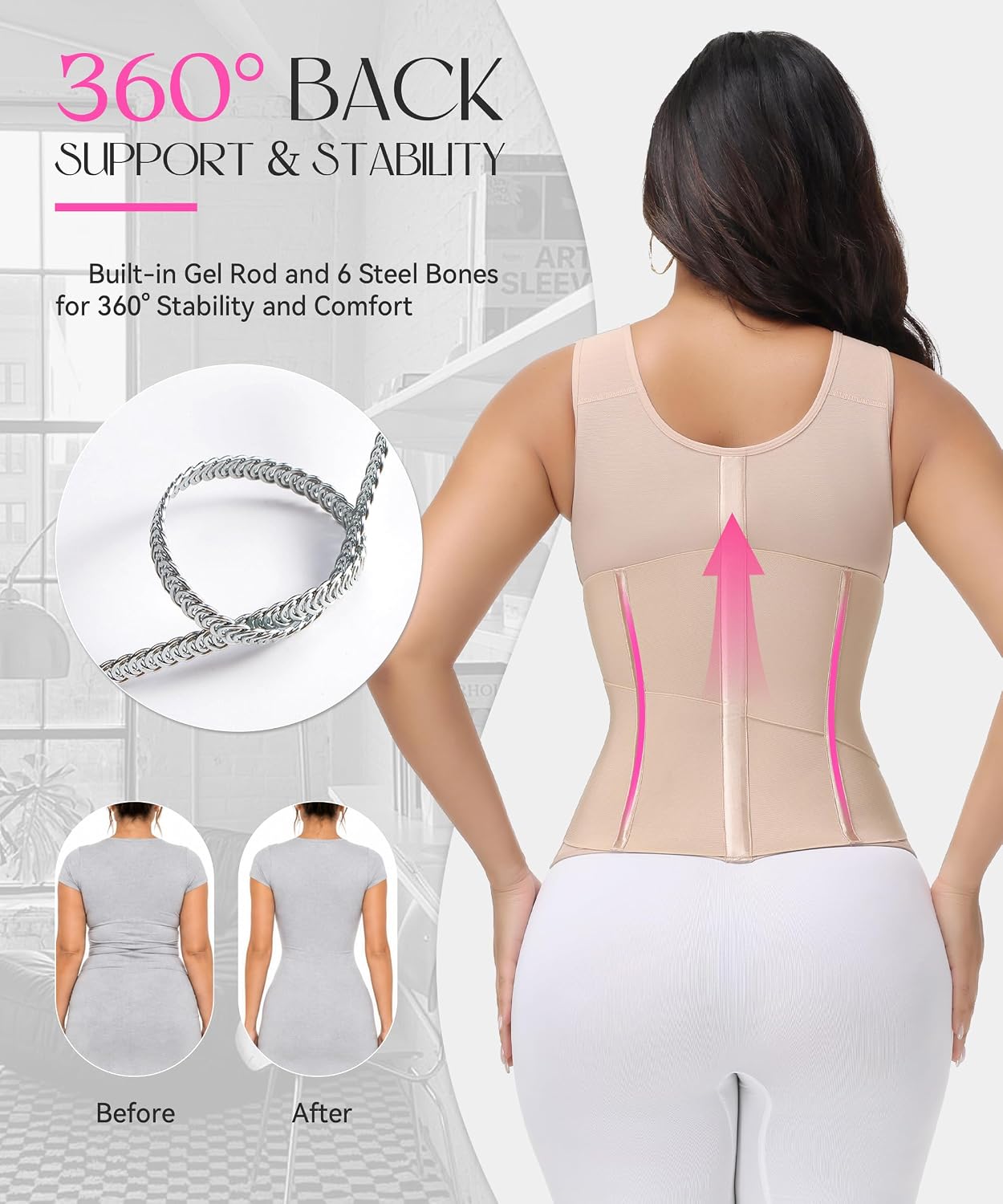 SHAPSHE Waist Trainer Corset with Bra for Women — image 4