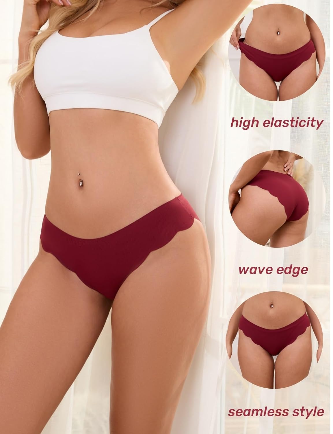 Medaling Seamless No Show Bikini Panties 6 Pack — image 3