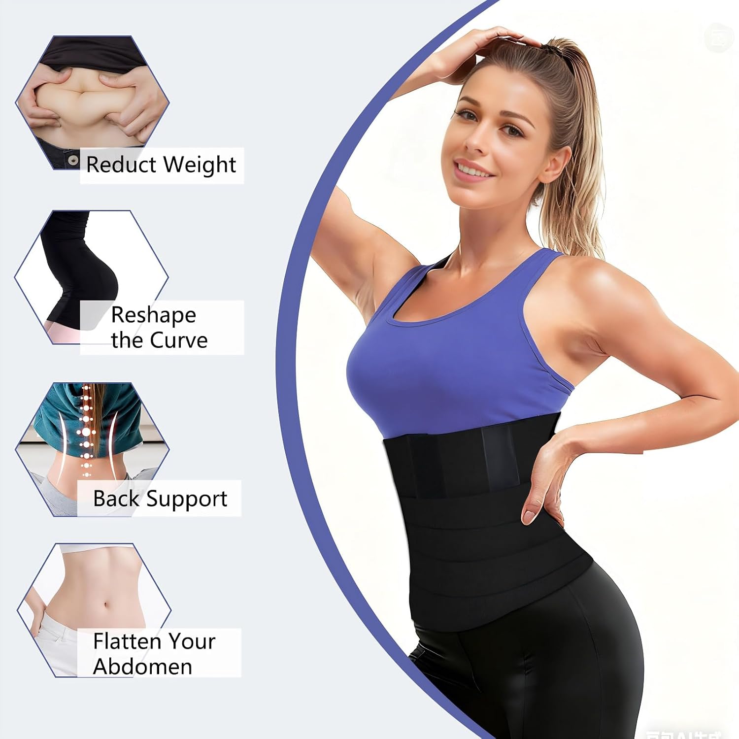 AMZBOSS Waist Trainer Sweat Band for Women — image 5