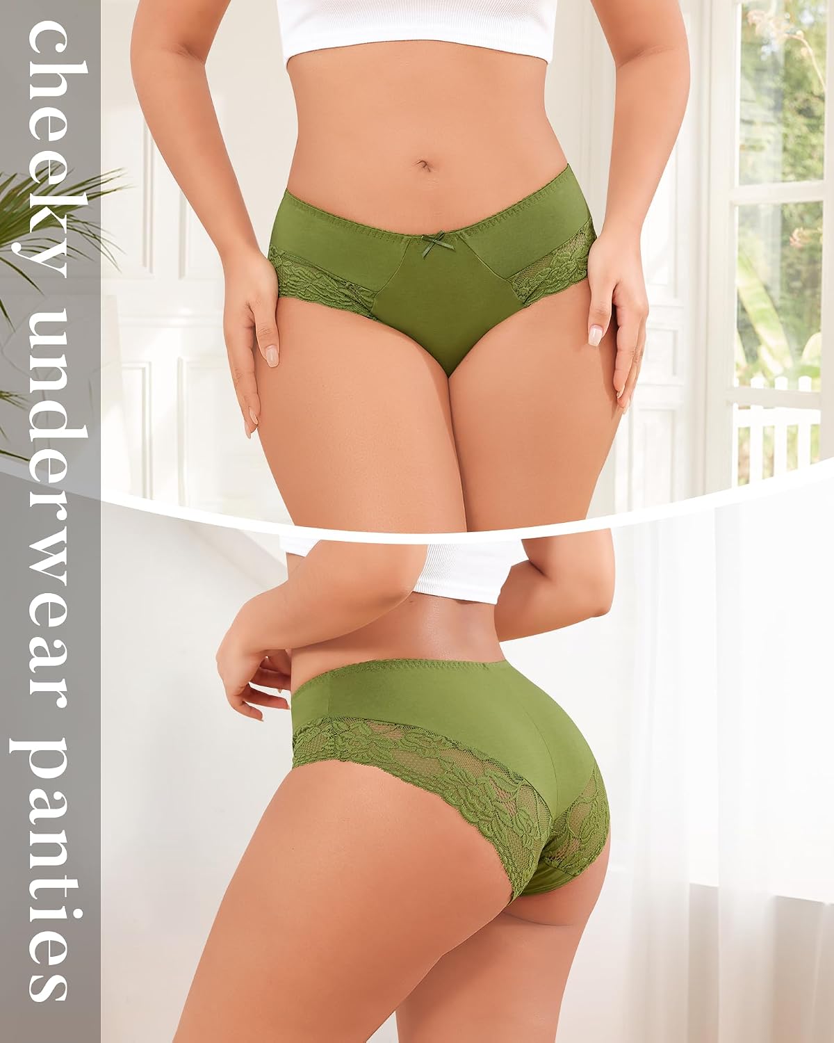 LEVAO Women's Cotton Lace Bikini Panties 6-Pack — image 2