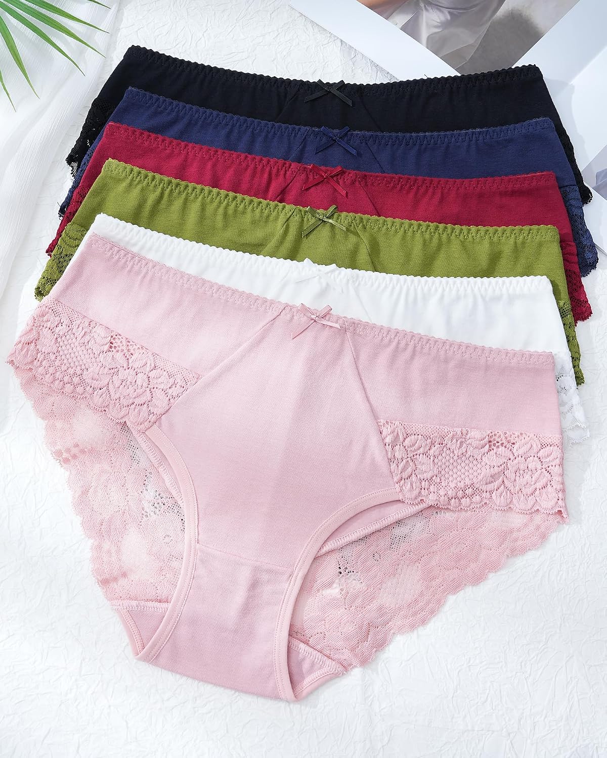 LEVAO Women's Cotton Lace Bikini Panties 6-Pack — image 3