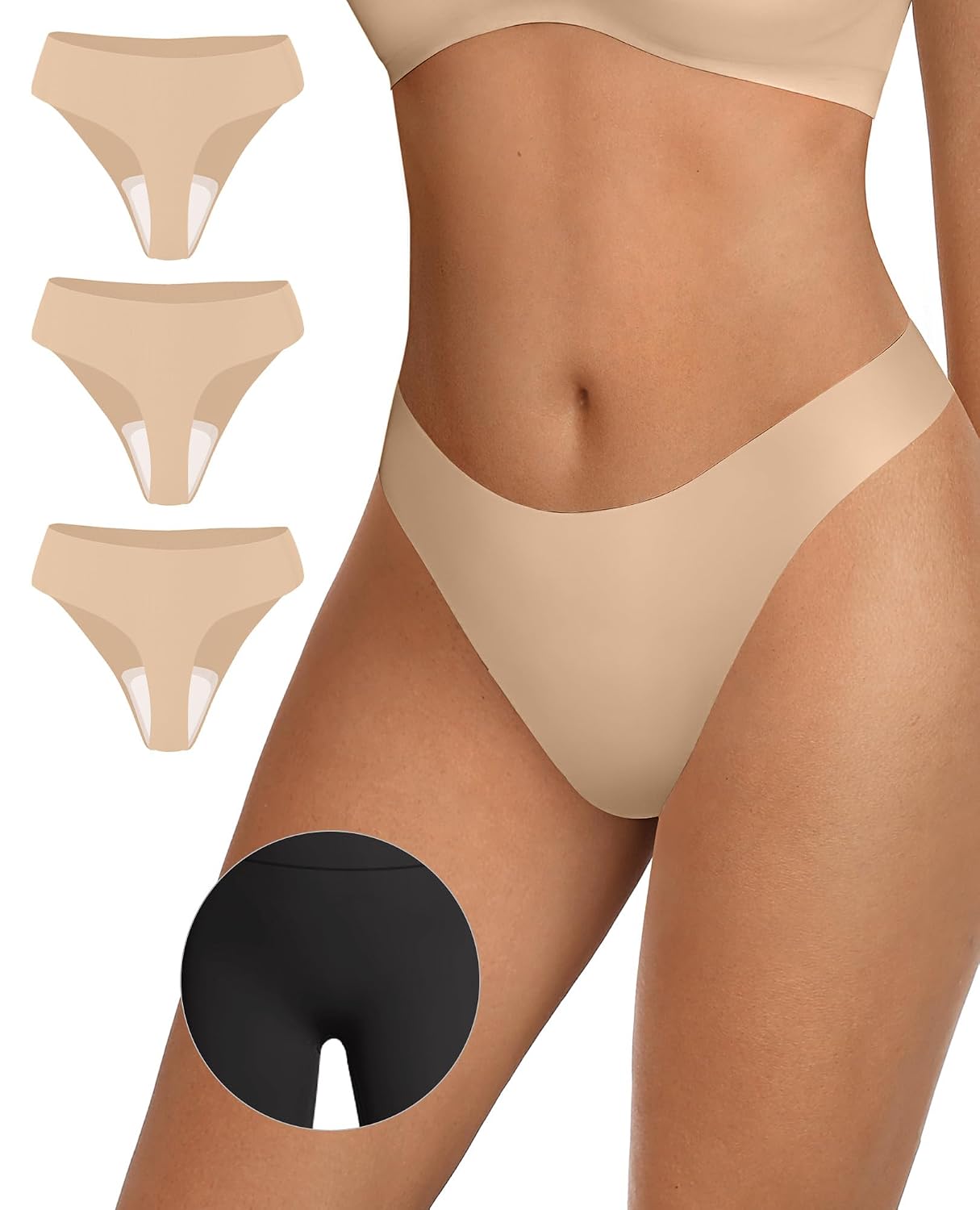 OEAK Seamless Invisible Thong for Women