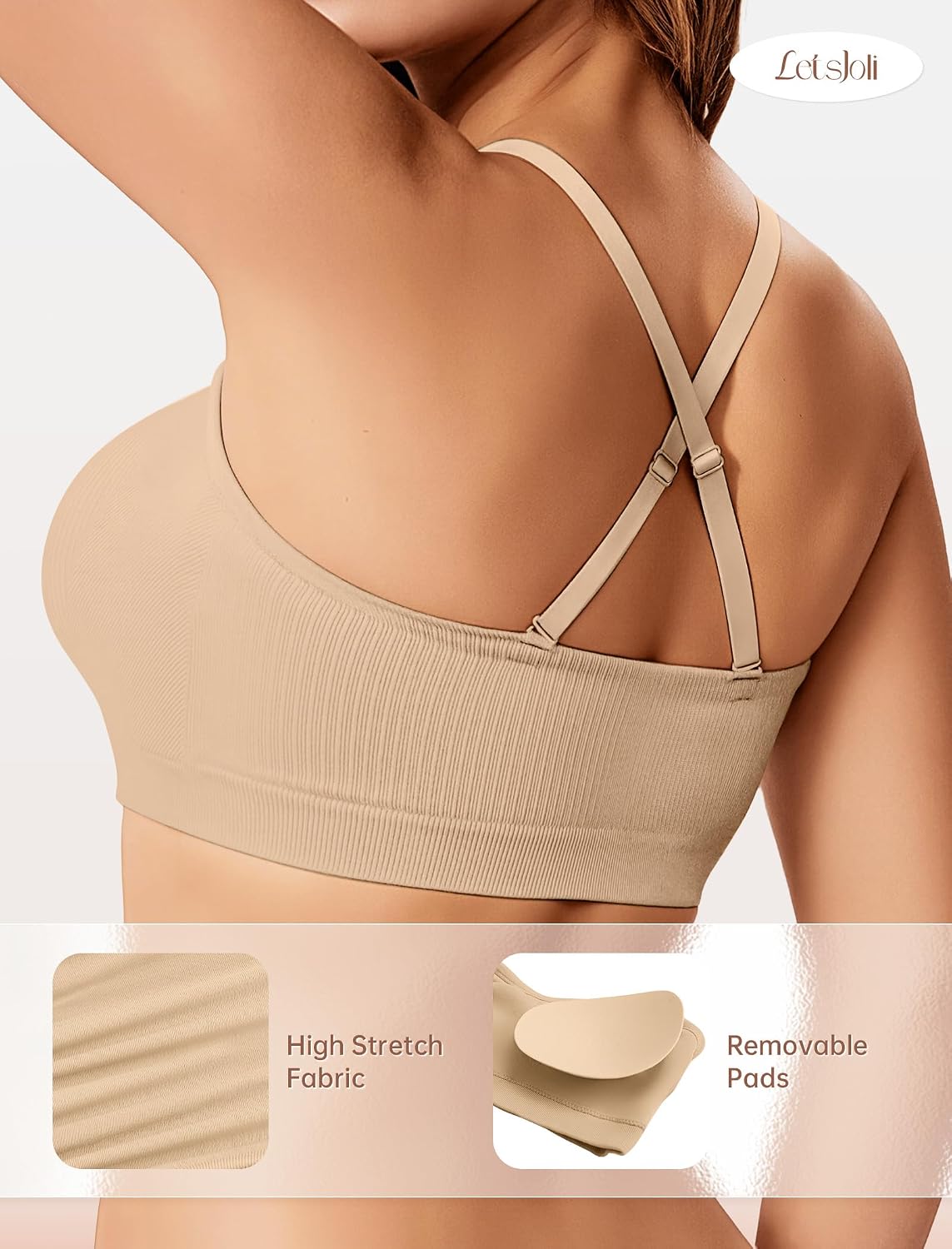 LetsJoli Strapless Push Up Bandeau Bra for Women — image 4
