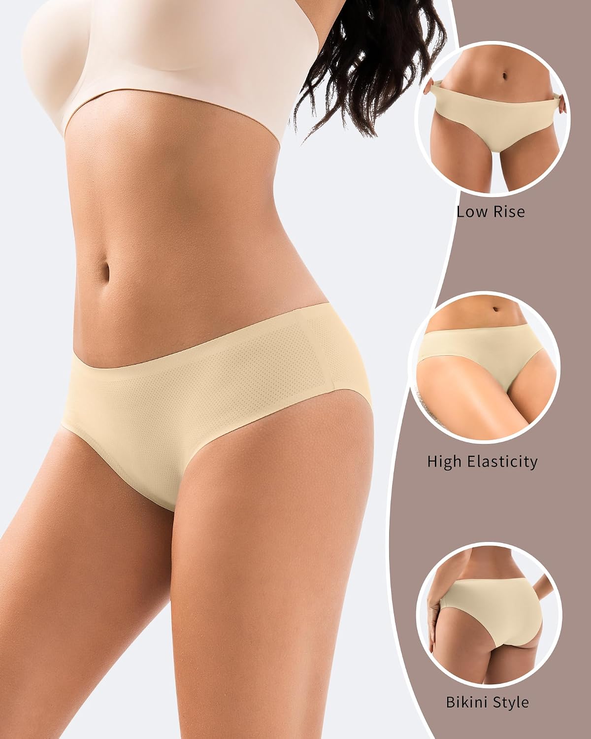 Jaywan Women's Seamless Cheeky Bikini 5 Pack — image 3