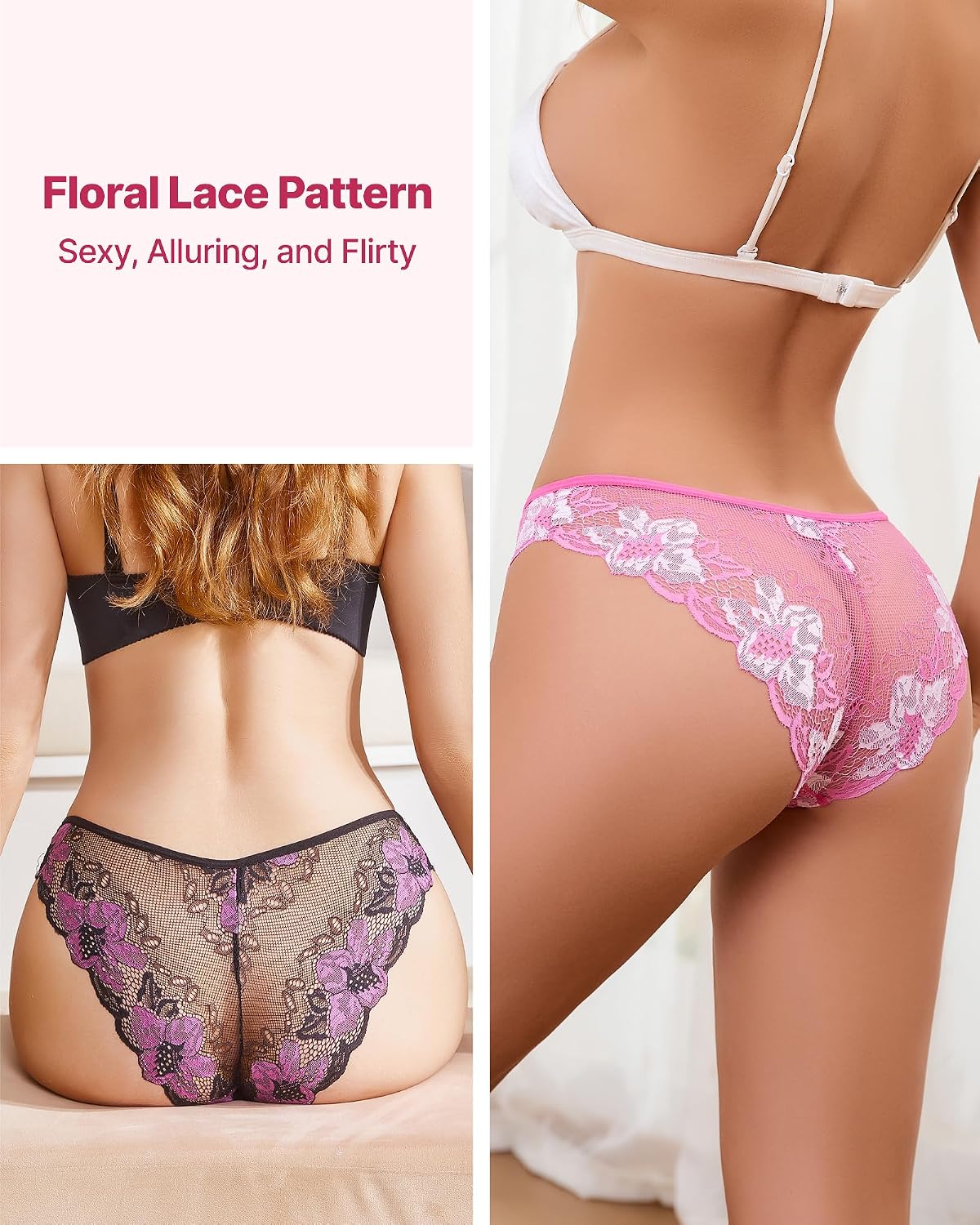 MQHZZJI Women's Lace Seamless Bikini Panties — image 3