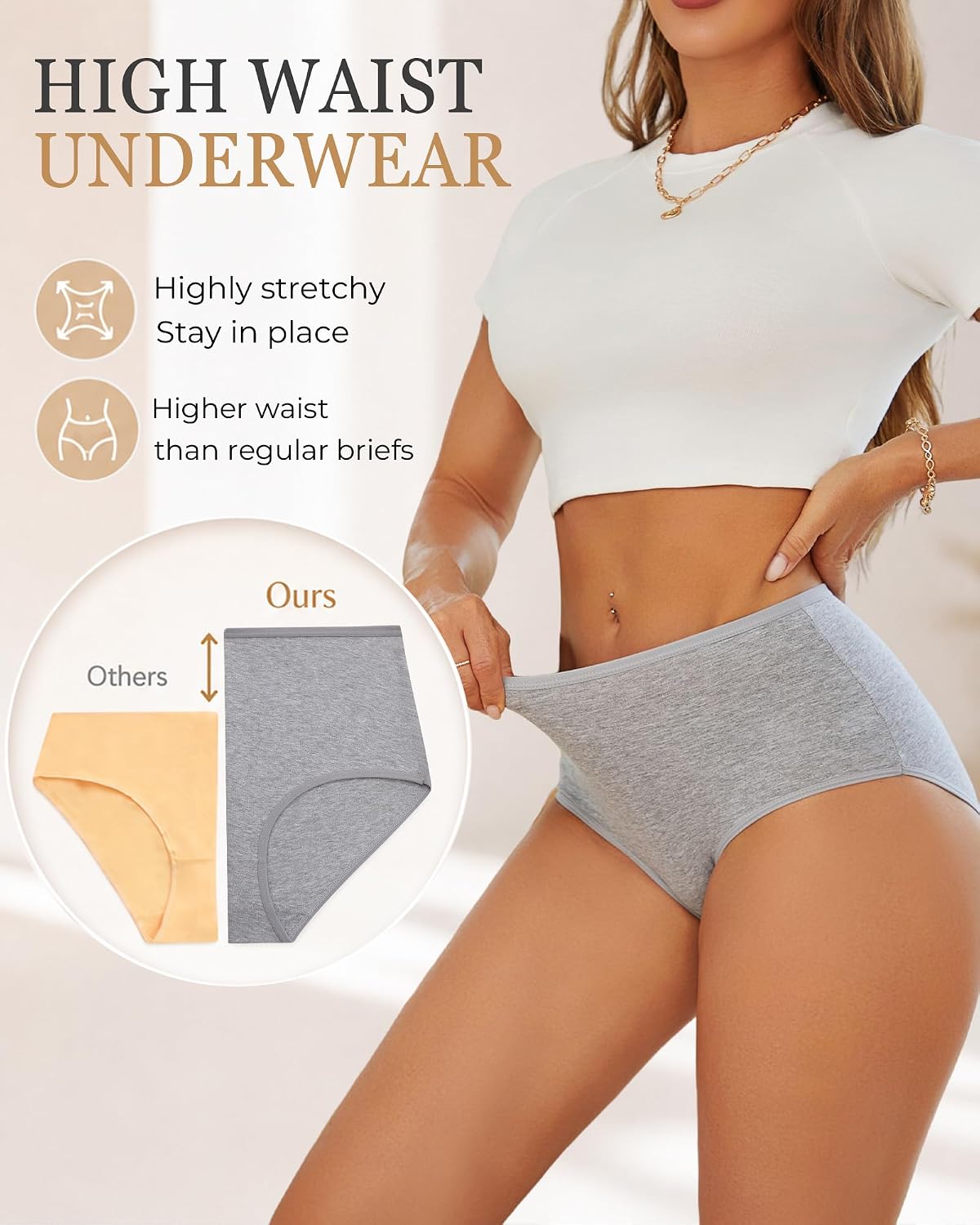 UNDER THE SEA Women's High Waisted Cotton Briefs 5-Pack — image 4