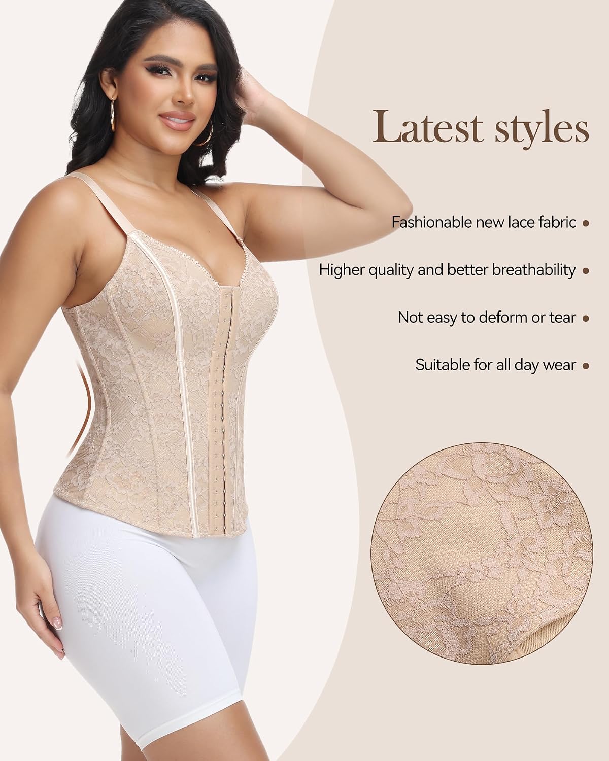 SHAPESHE Lace Waist Trainer Corset for Women — image 5