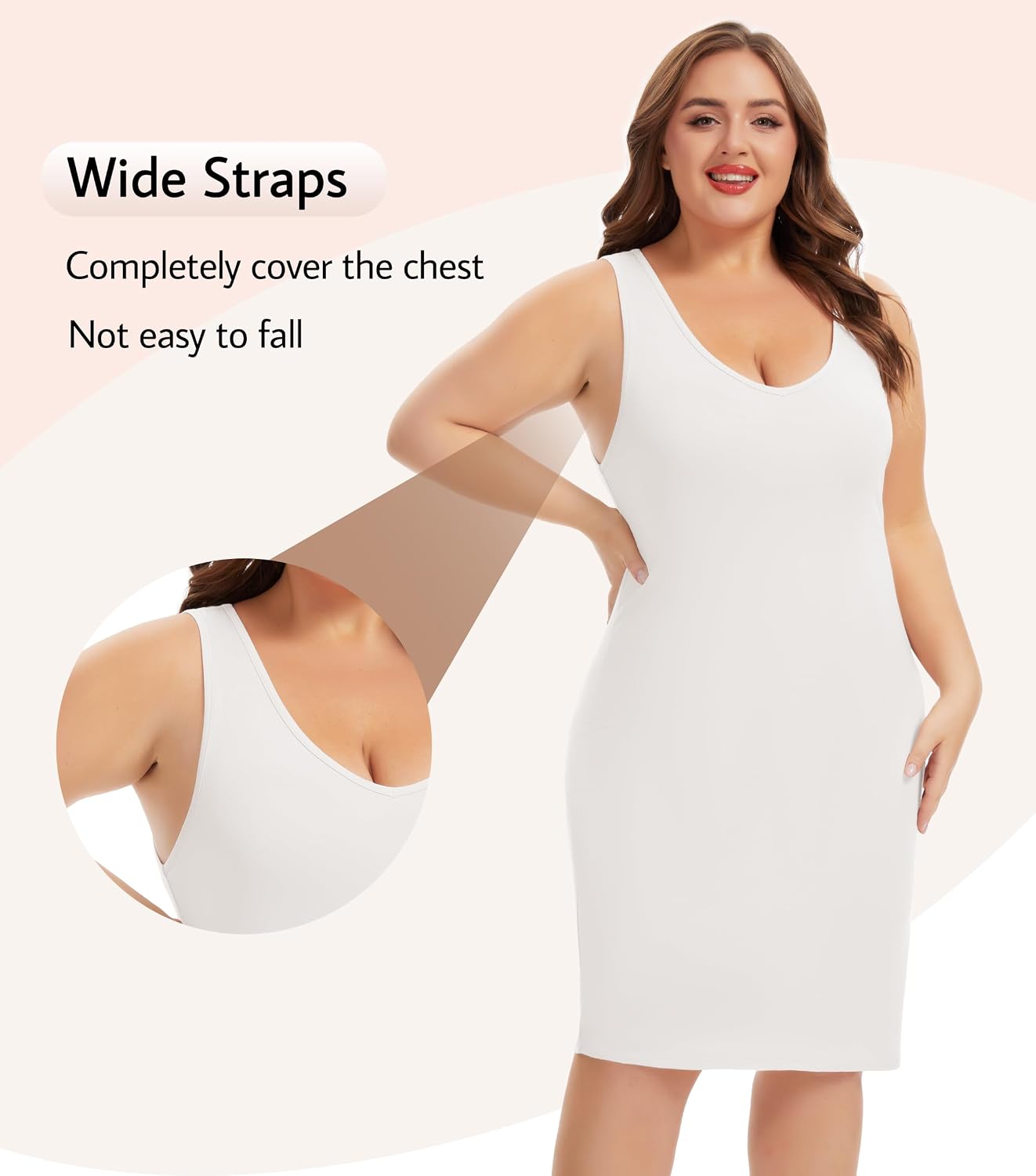 Wikoan Plus Size Soft V-Neck Slip Dress — image 3