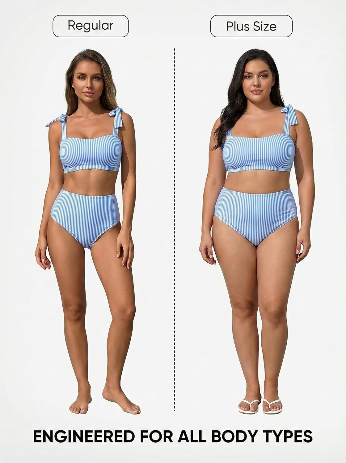 Herseas Tie Shoulder High Waisted Bikini Set — image 4