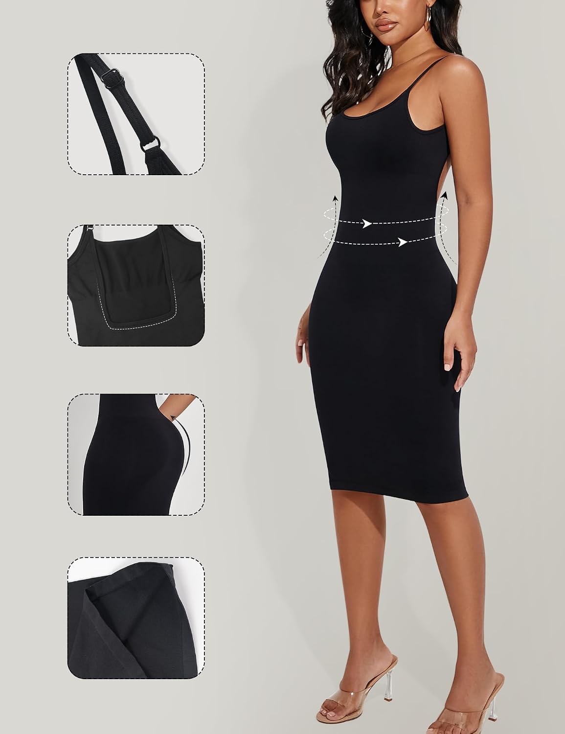 Takusun Backless Slip Dress with Tummy Control — image 3