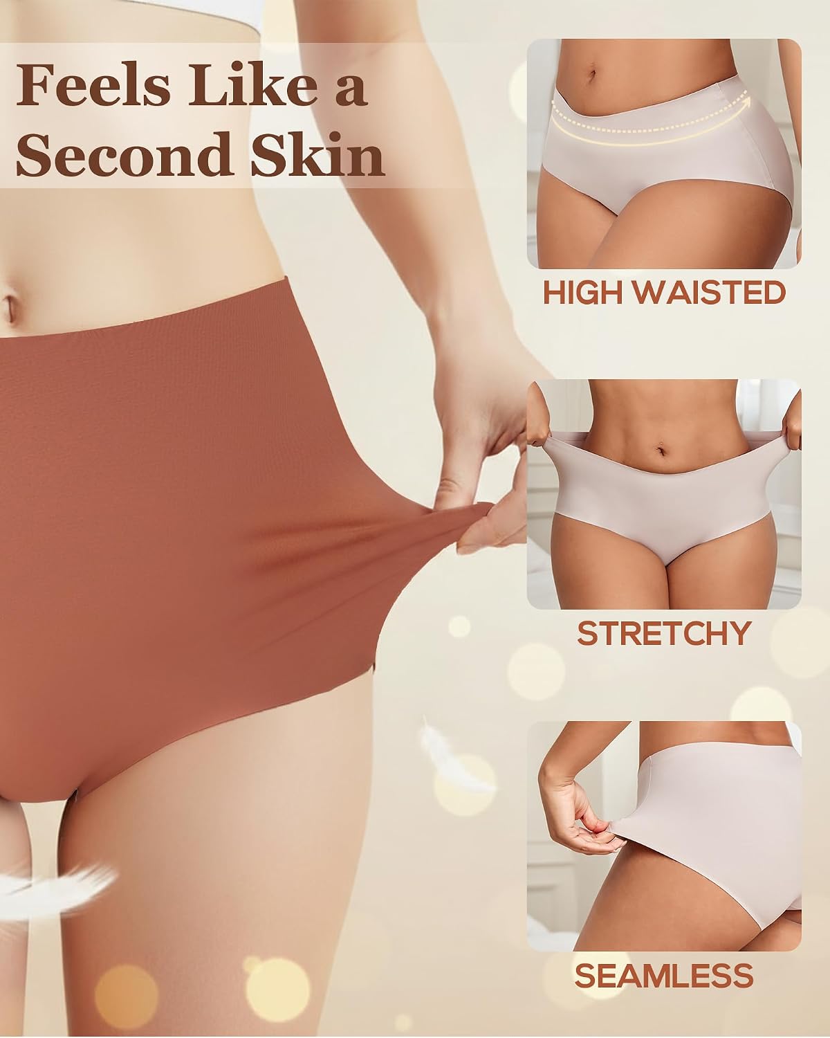 ROSYCORAL High Waisted Seamless Briefs 6-Pack — image 5