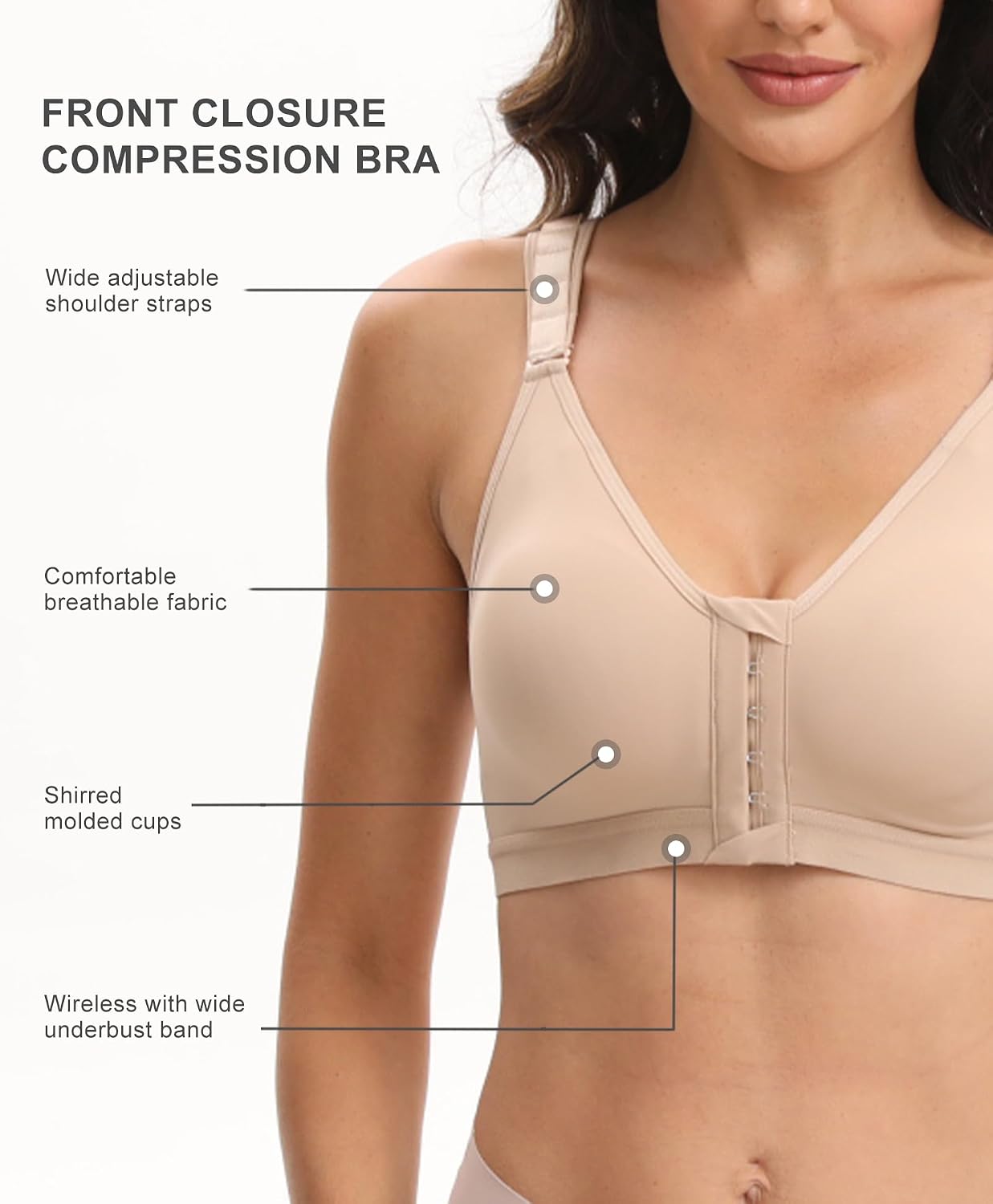 BBYDBY Front Closure Wireless Compression Bra — image 4
