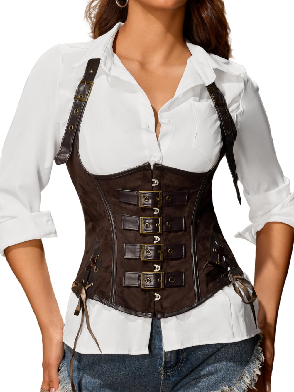 ChiaoLezhee Halter Underbust Corset with Straps