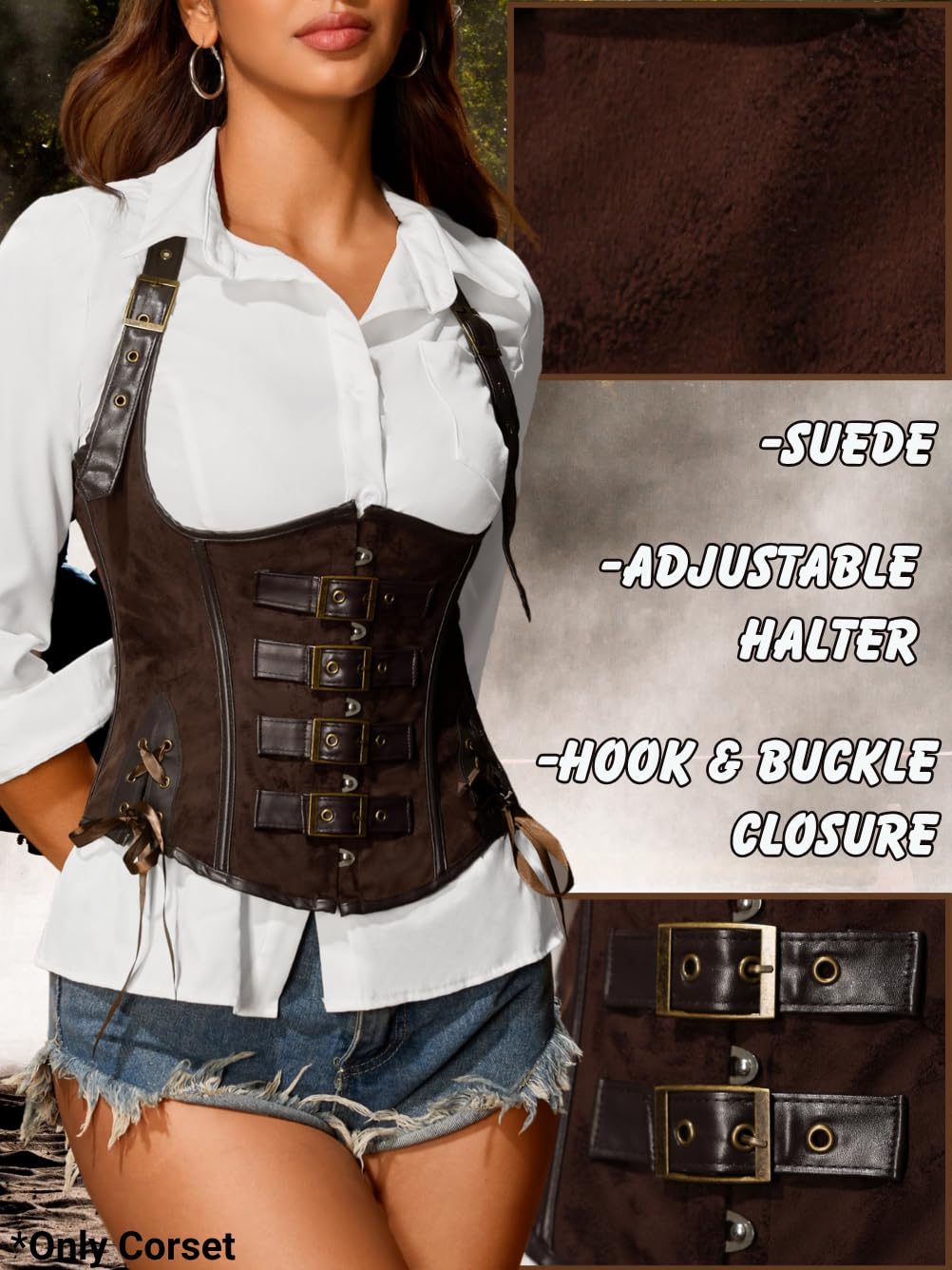 ChiaoLezhee Halter Underbust Corset with Straps — image 3