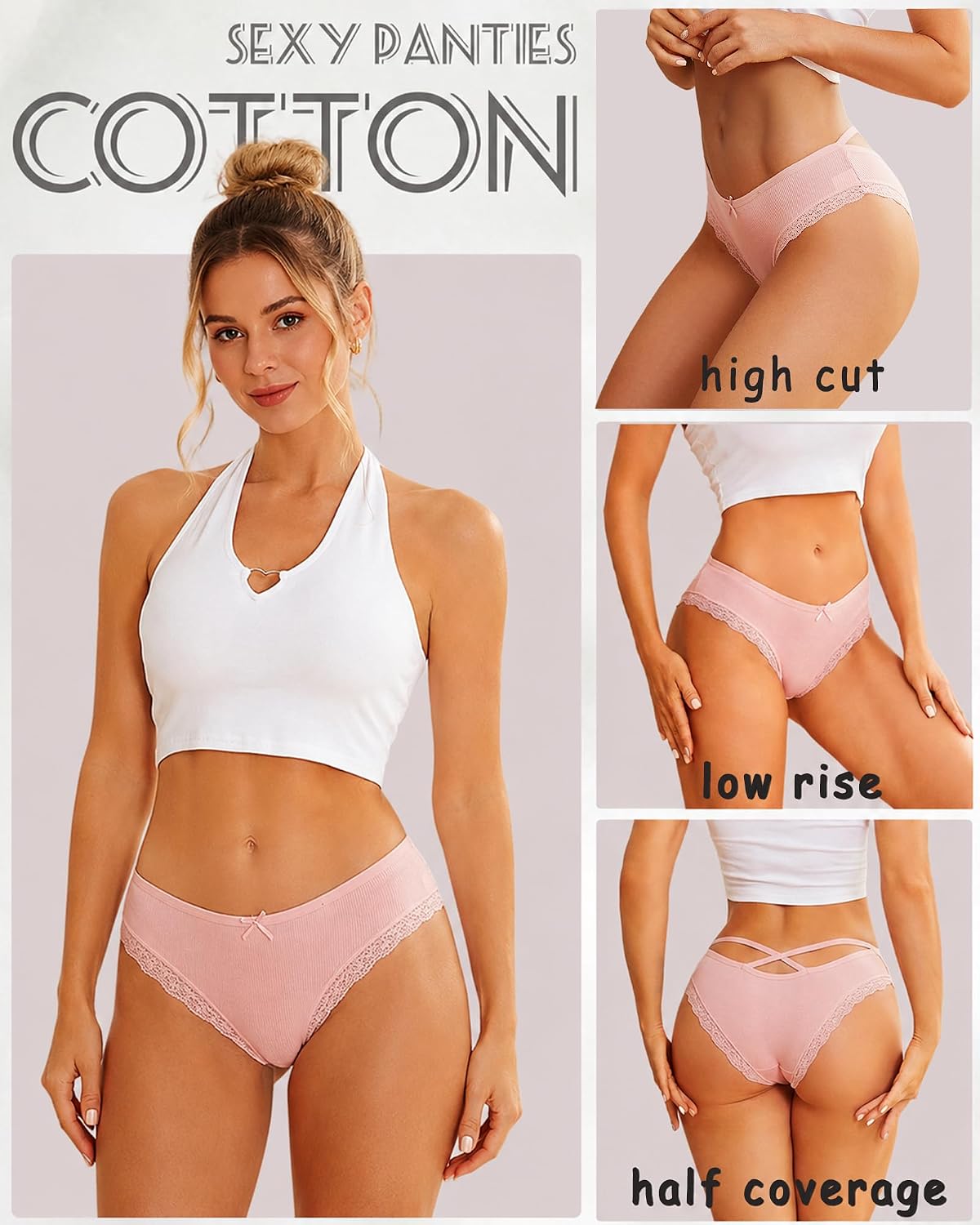 ALL OF ME Cotton Criss Cross Cheeky Bikini 6 Pack — image 3