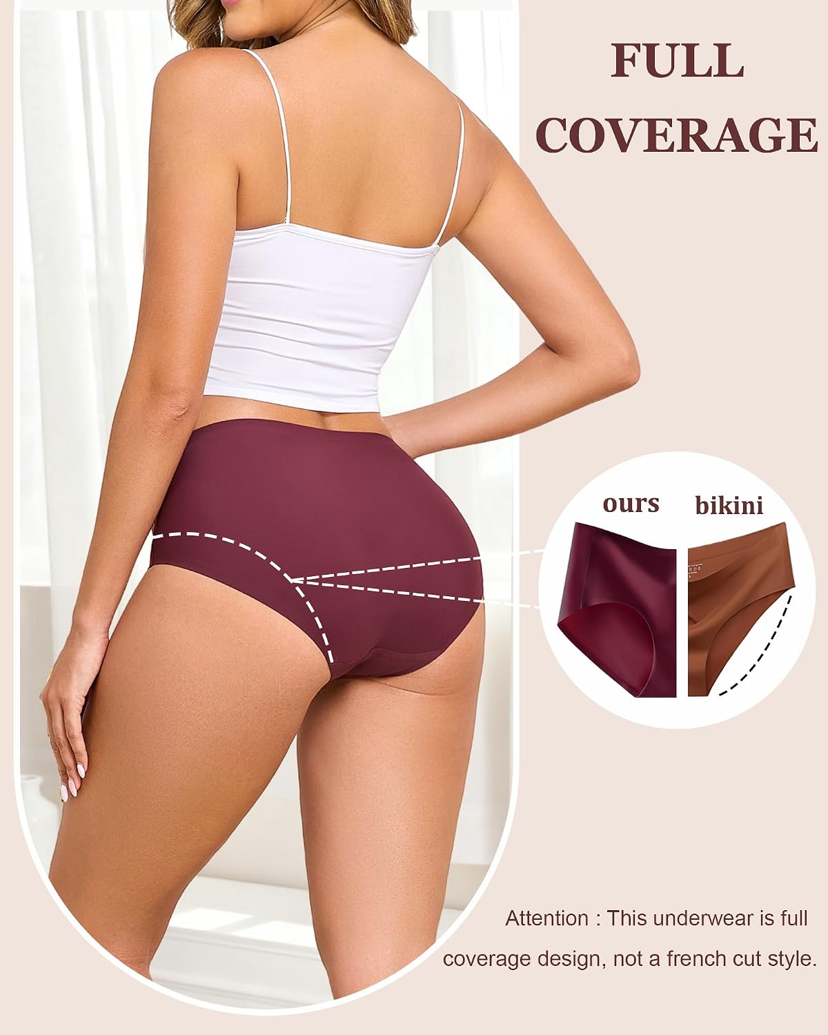 FINETOO 6-Pack Seamless No Show Hipster Panties — image 4