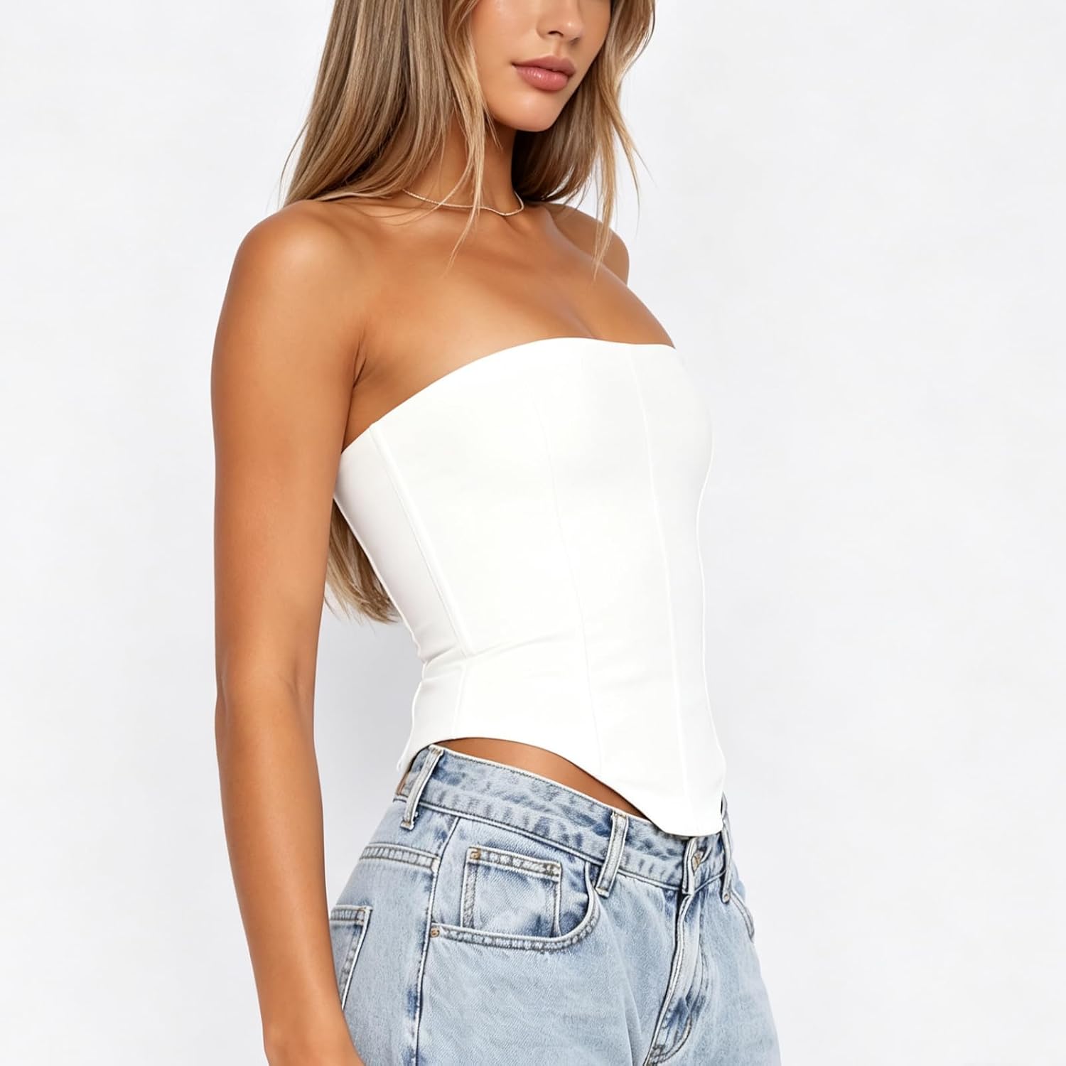SOOKABEILA White Lace Up Corset Top — image 3