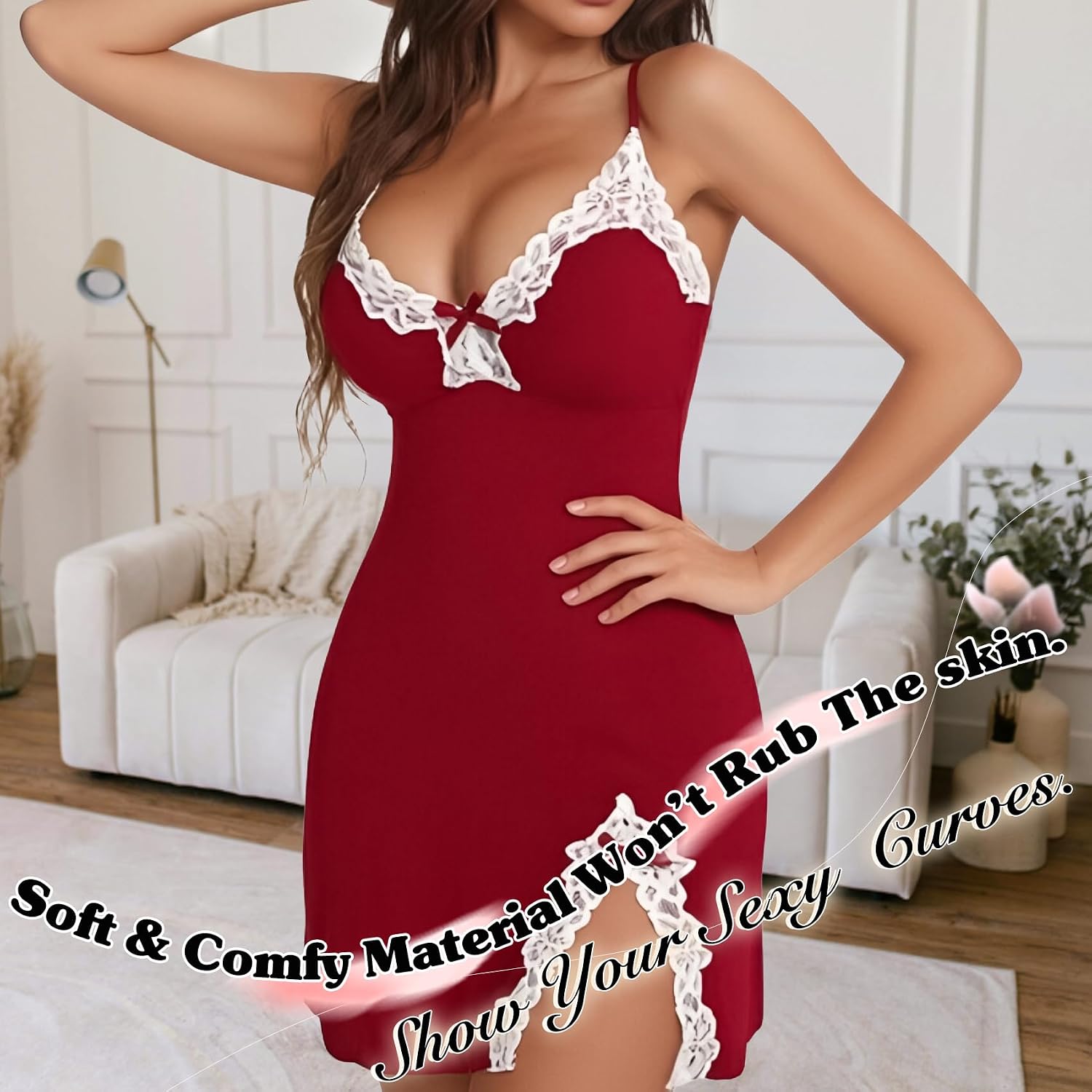 Famstar Lace Babydoll Chemise for Women — image 5