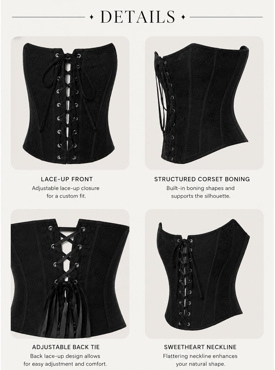 Avanova Strapless Lace Up Corset Top — image 7