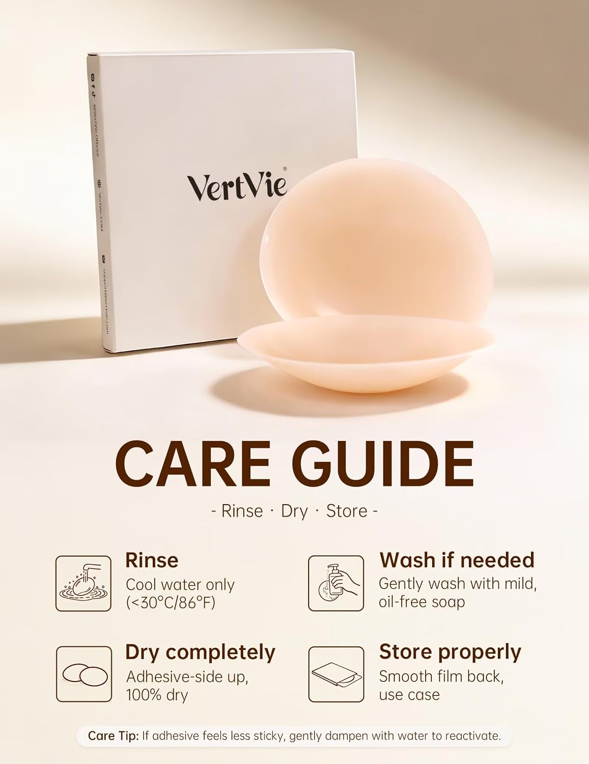 Vertvie Reusable Sticky Silicone Nipple Covers — image 5