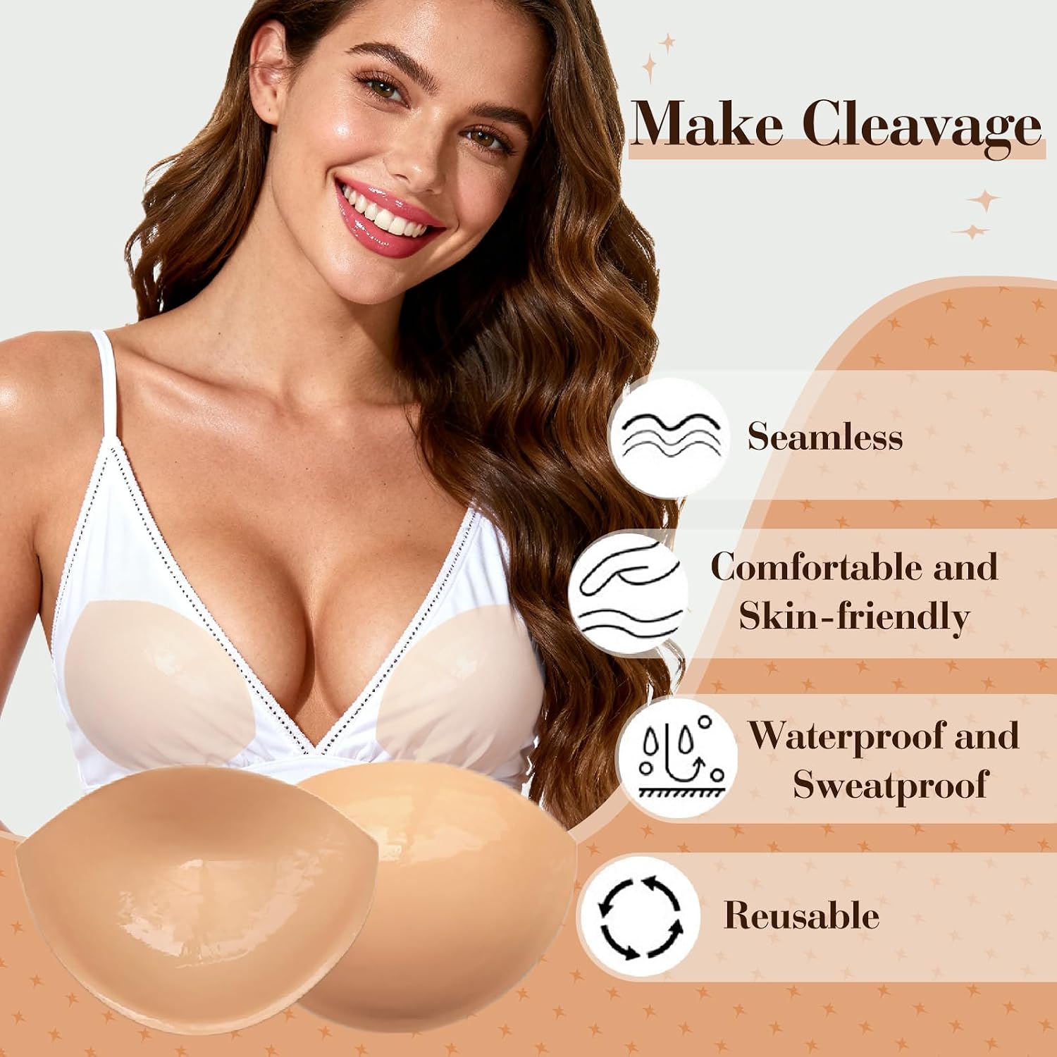 Majurphy Natural Push Up Sticky Bra Inserts — image 3