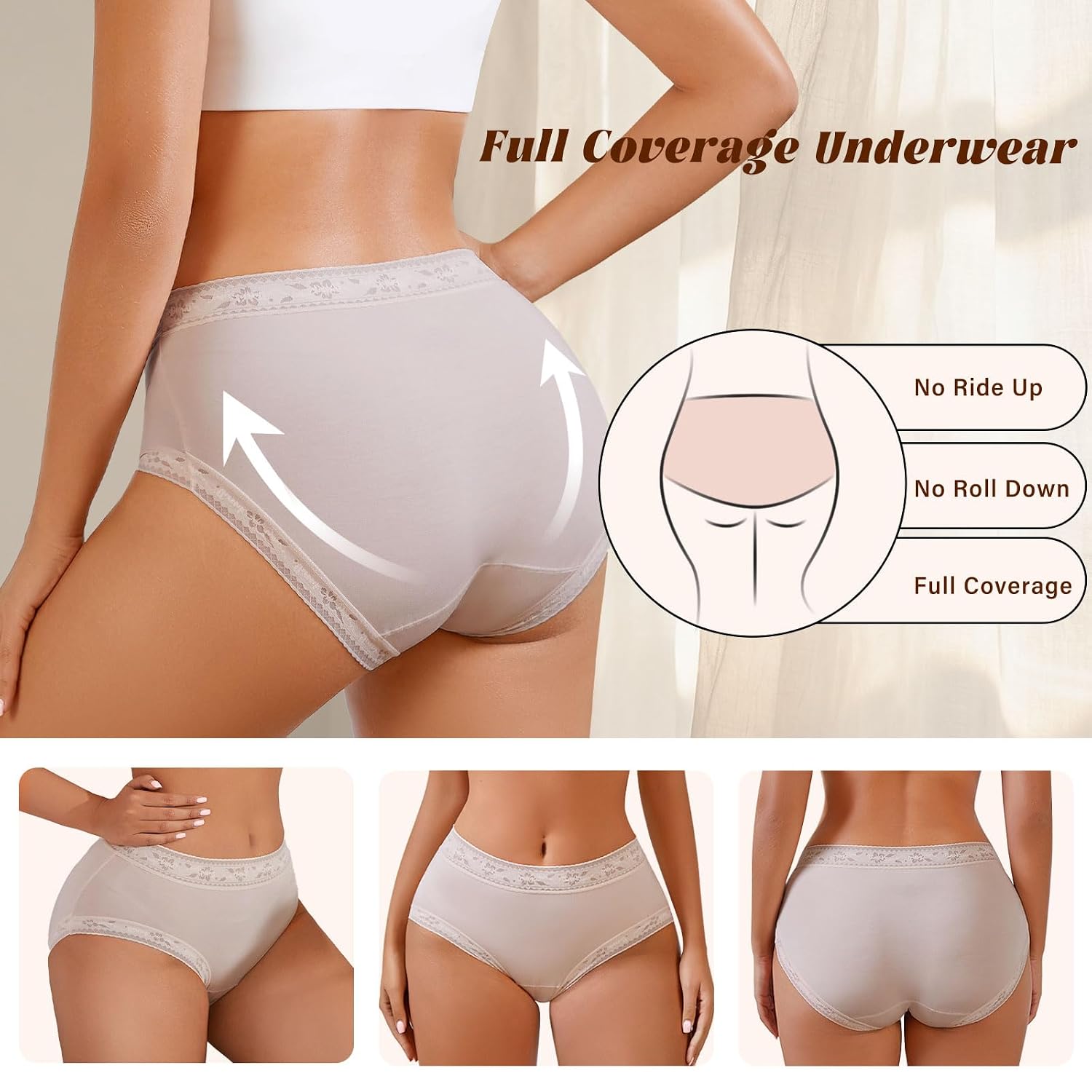 Cozytoday Seamless Lace Bikini Panties 6-Pack — image 5