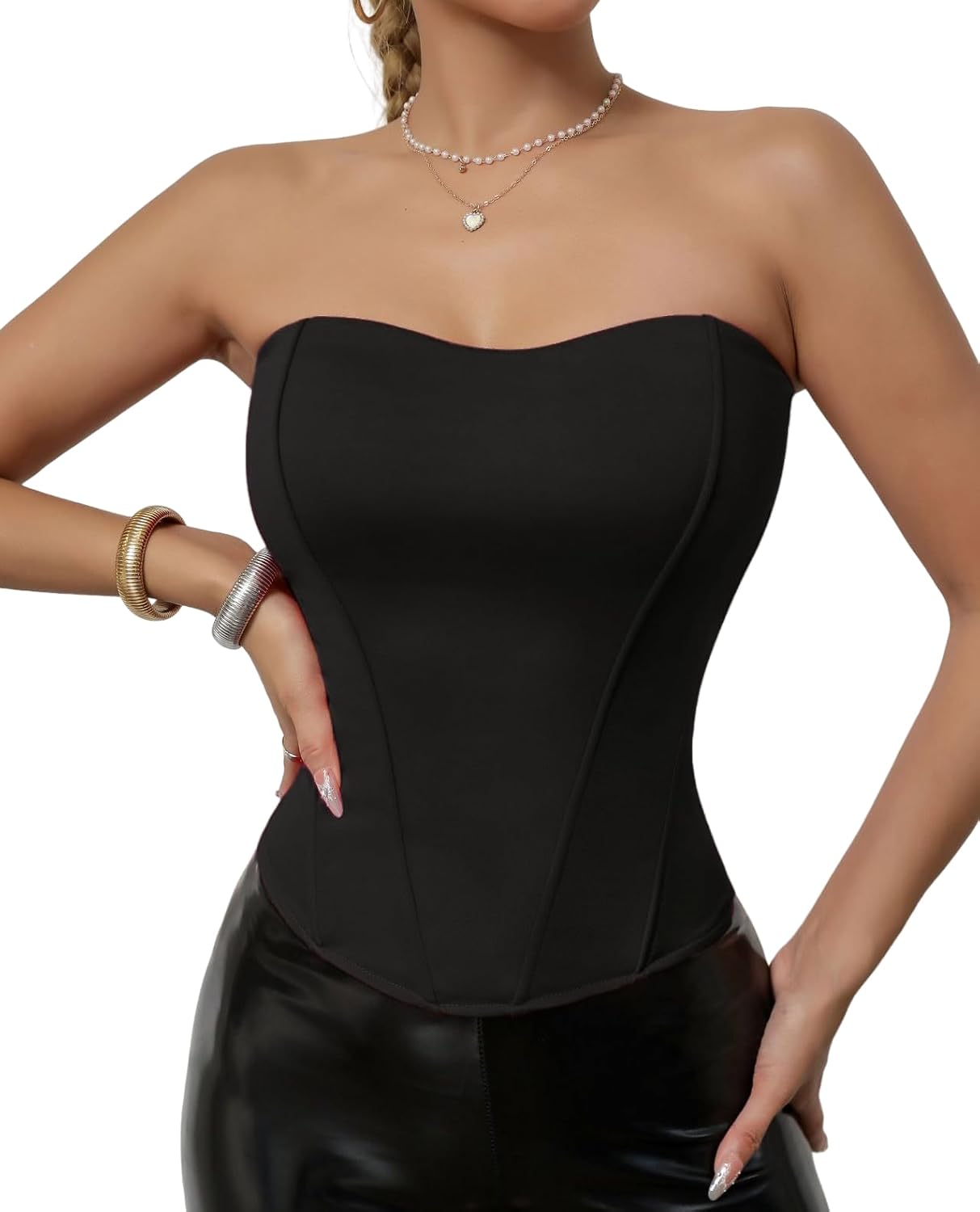 Lingt Chic Strapless Corset Bustier Top