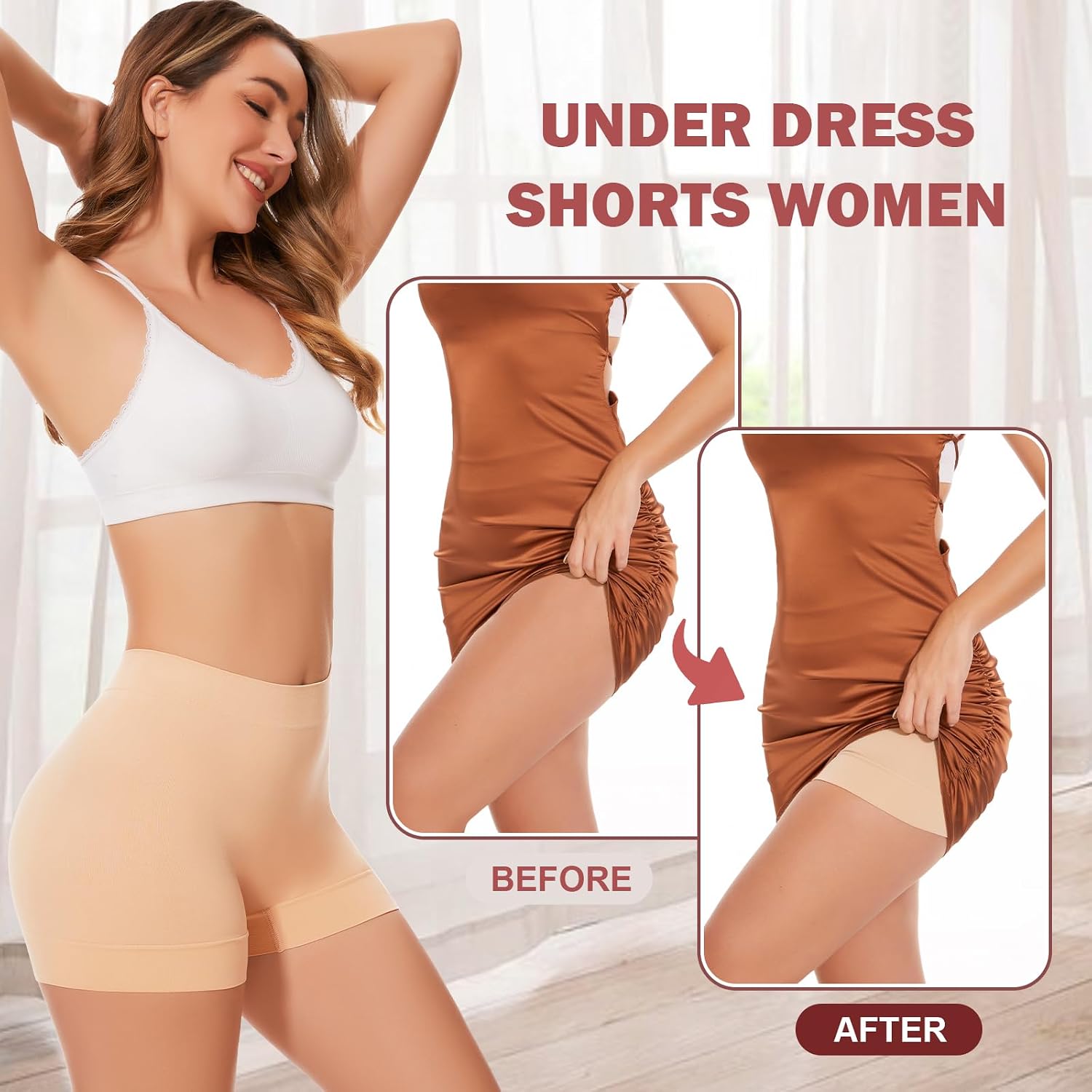 UUMIAER 3 Pack Anti Chafing Boyshort Shapewear Shorts — image 3