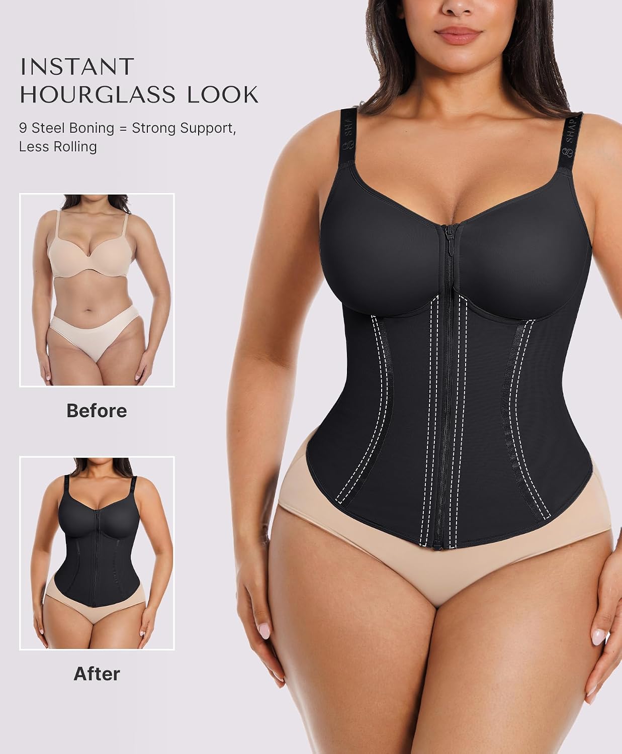 SHAPELLX Waist Trainer with Bra Corset — image 3