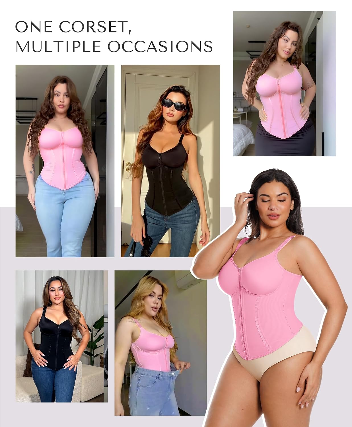 SHAPELLX Zipper Corset Top for Women — image 2