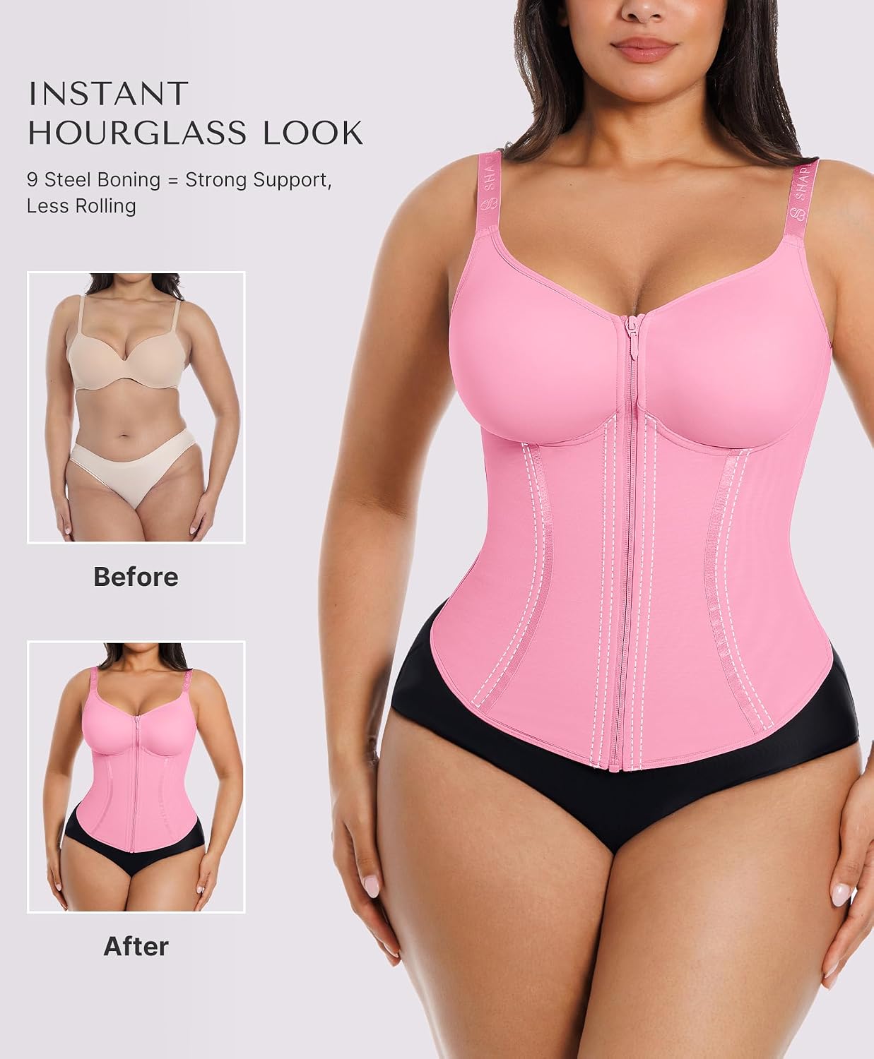 SHAPELLX Zipper Corset Top for Women — image 3