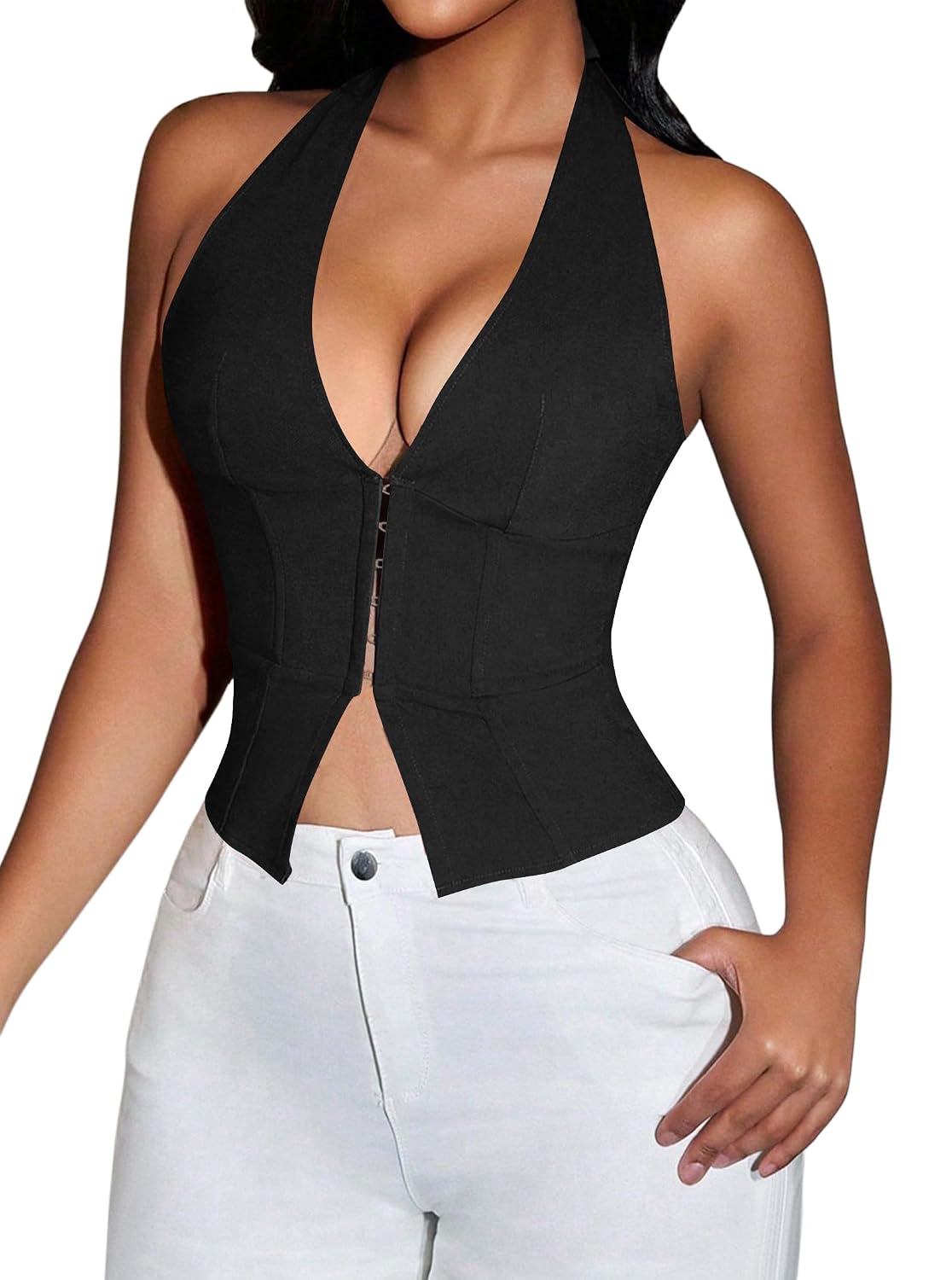 LovelyWholesale Women's Backless Halter Corset Top — image 3